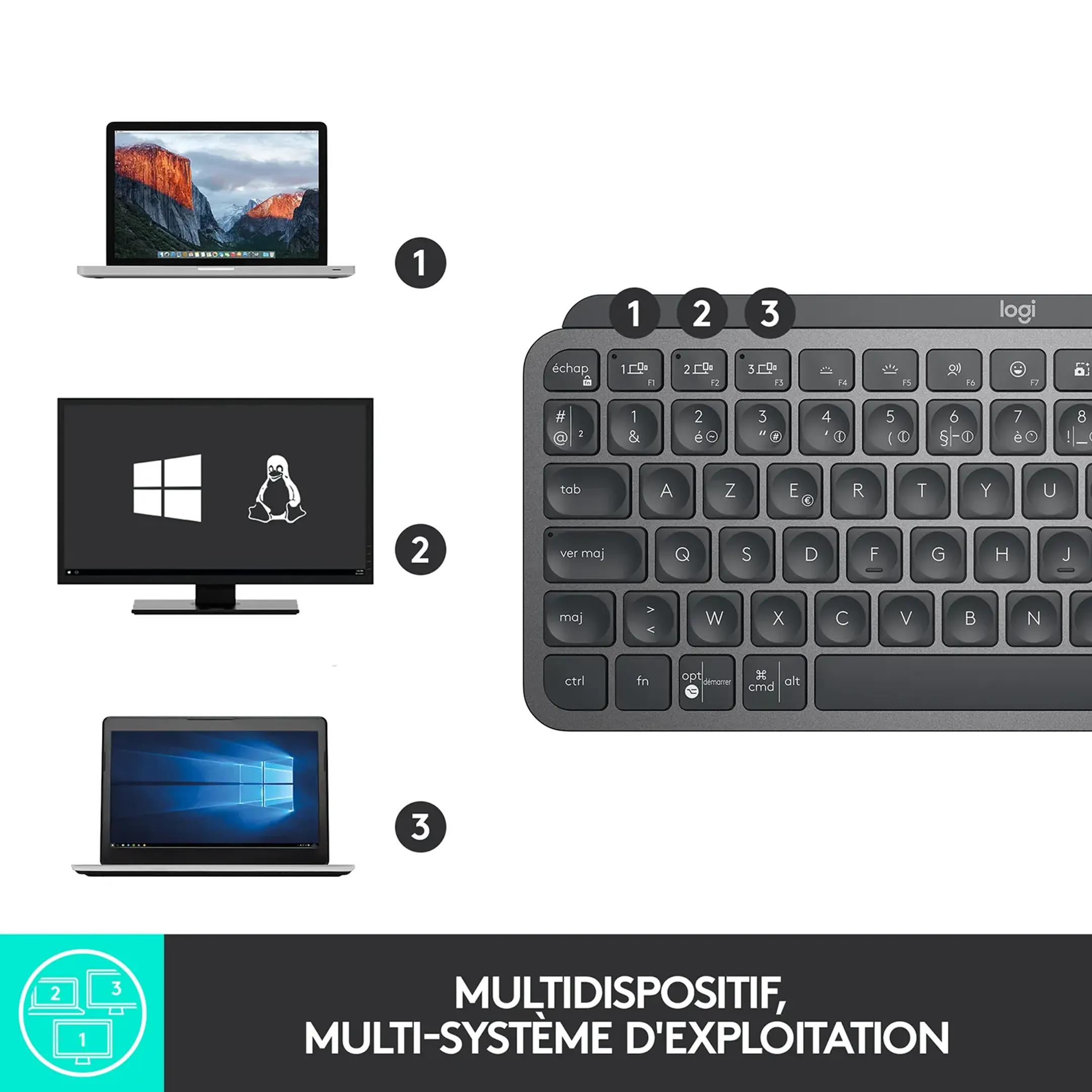 Logitech MX Keys Mini - Graphite (AZERTY FR) image
