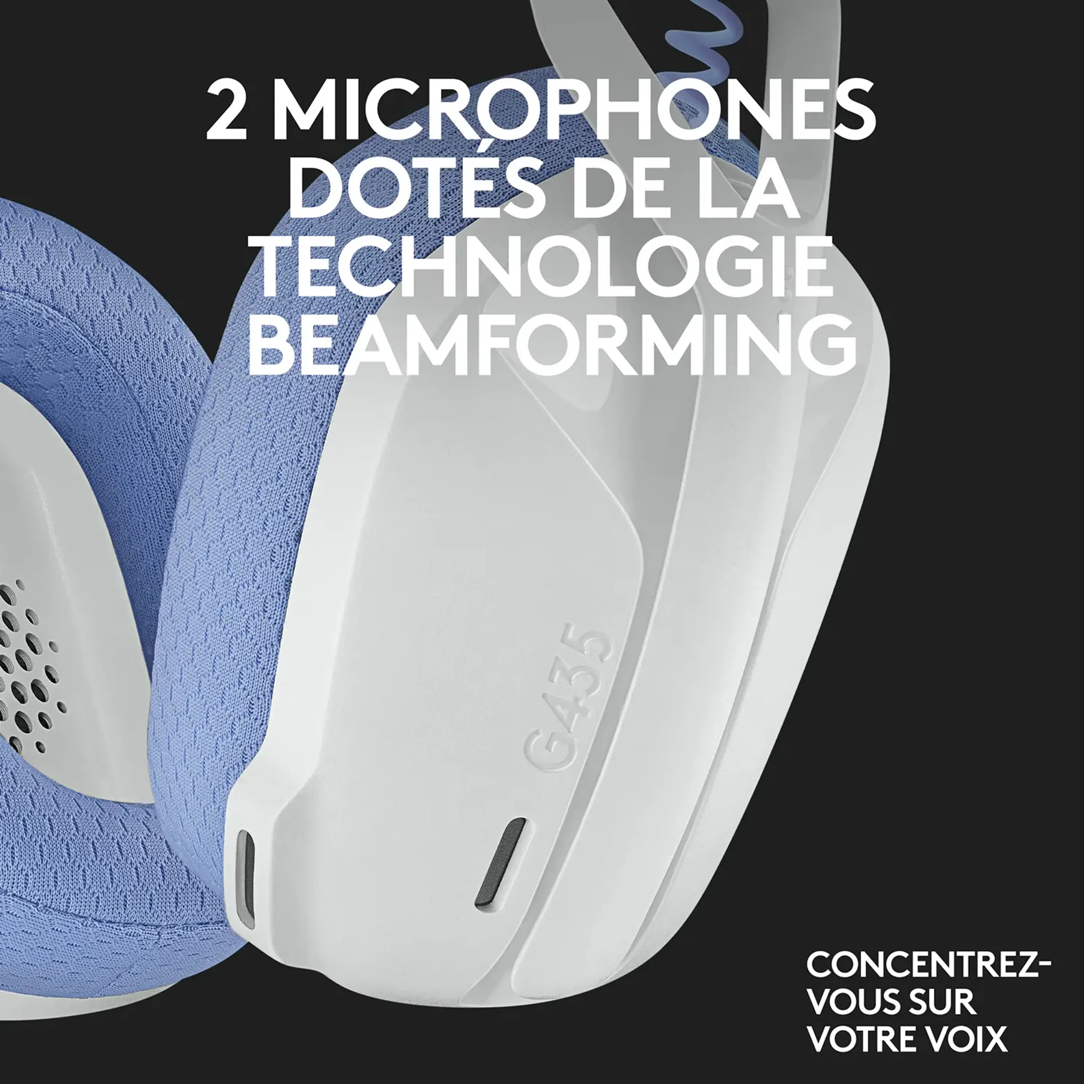 Logitech G G435 Casque gaming sans fil lightspeed - Blanc image