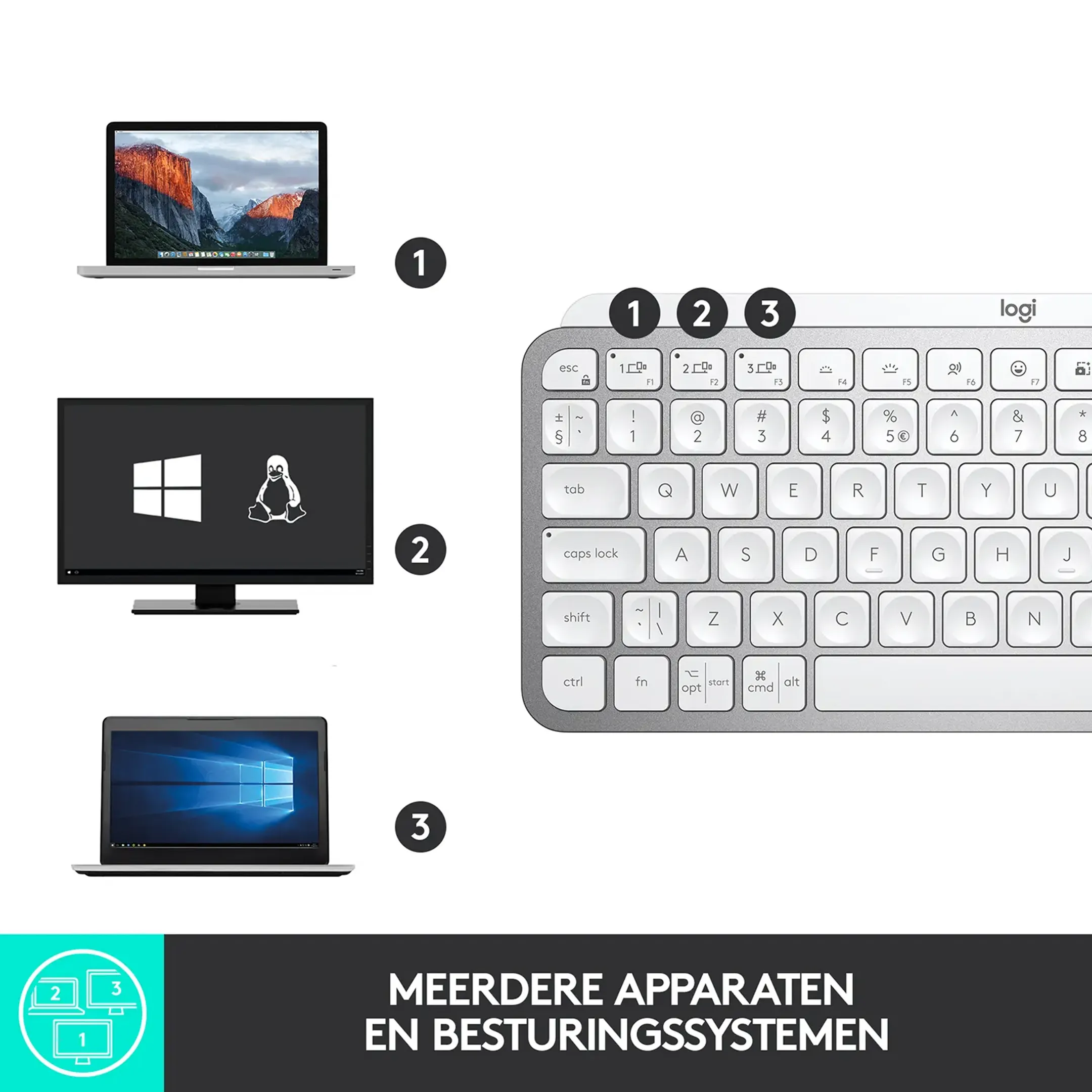 Logitech MX Keys Mini - Pale Gray (AZERTY FR) image