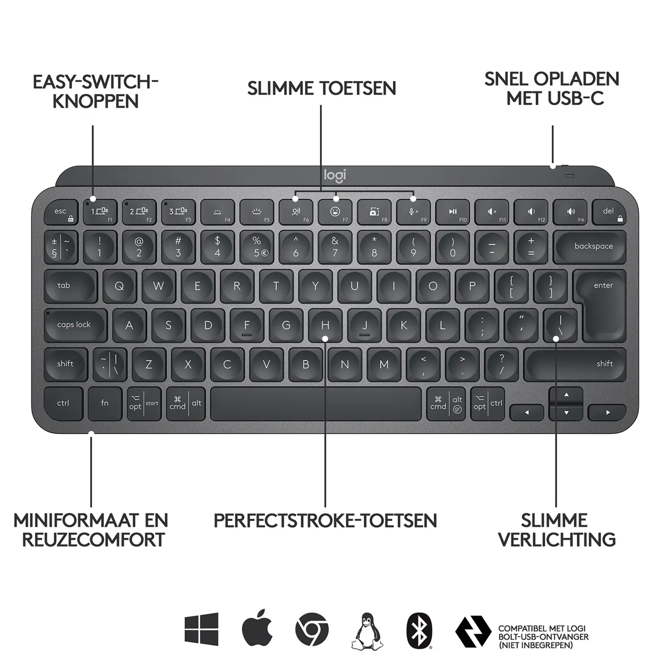 Logitech MX Keys Mini - Graphite (AZERTY FR) image