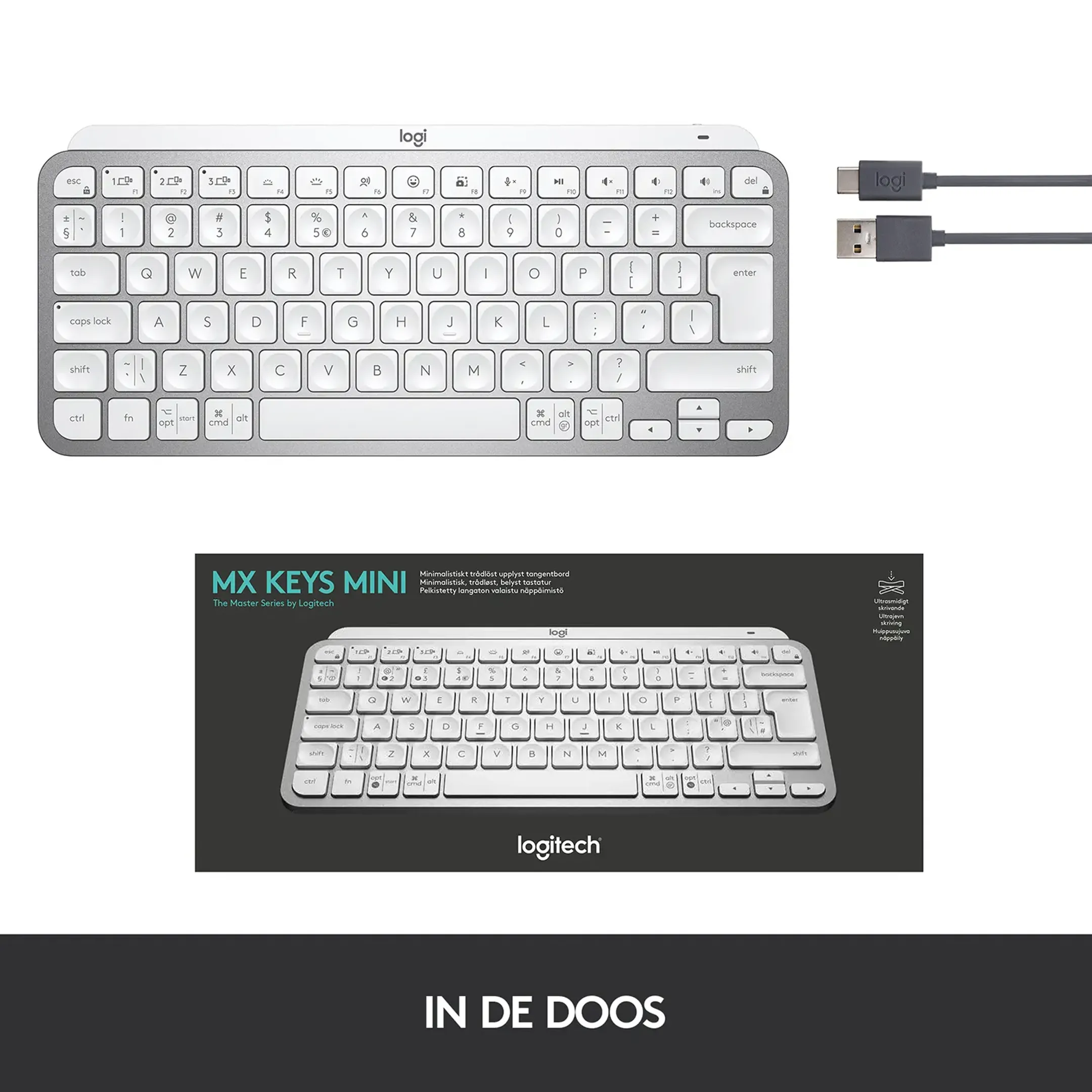 Logitech MX Keys Mini - Pale Gray (AZERTY FR) image