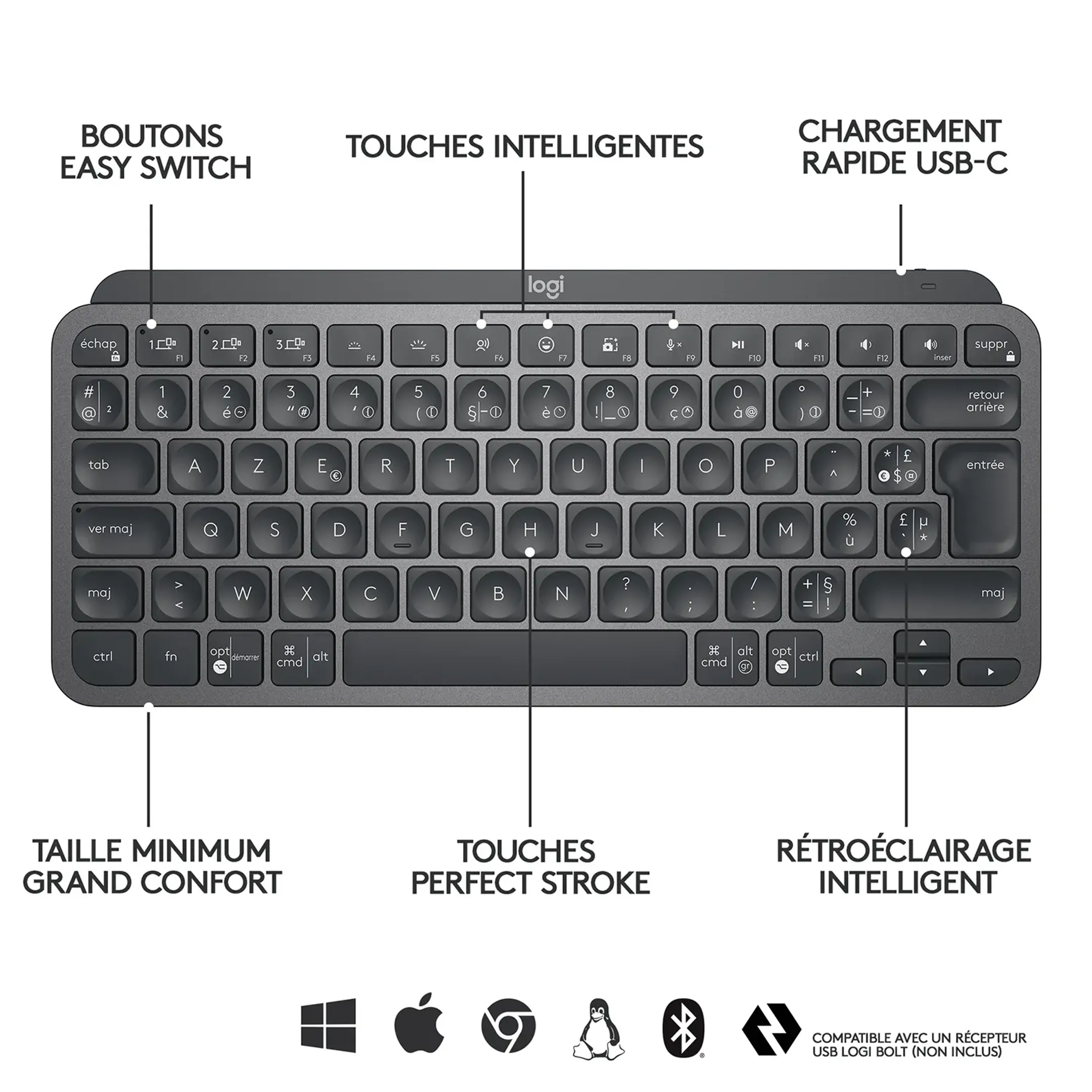 Logitech MX Keys Mini - Graphite (AZERTY FR) image
