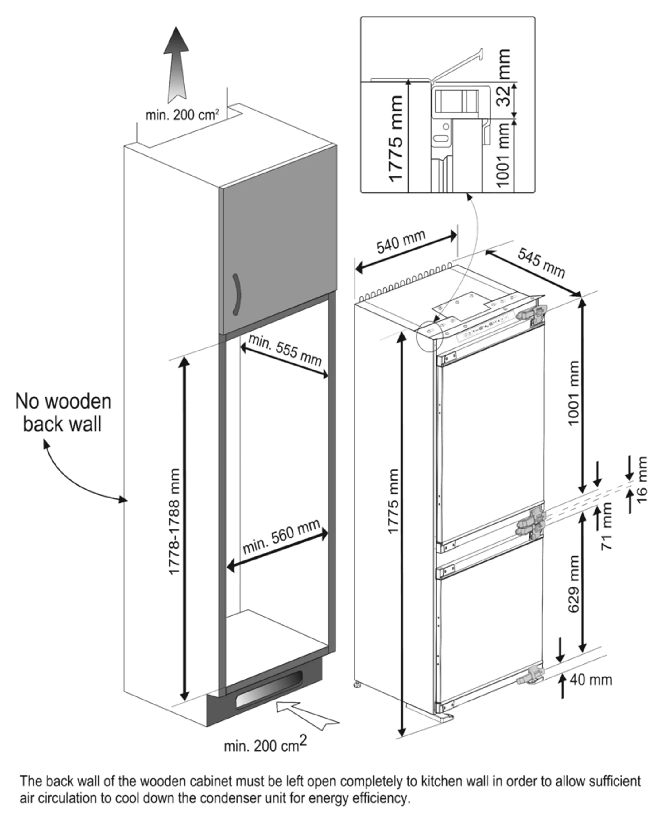 Beko Combi frigo congélateur encastrable BCNA275E4FN image