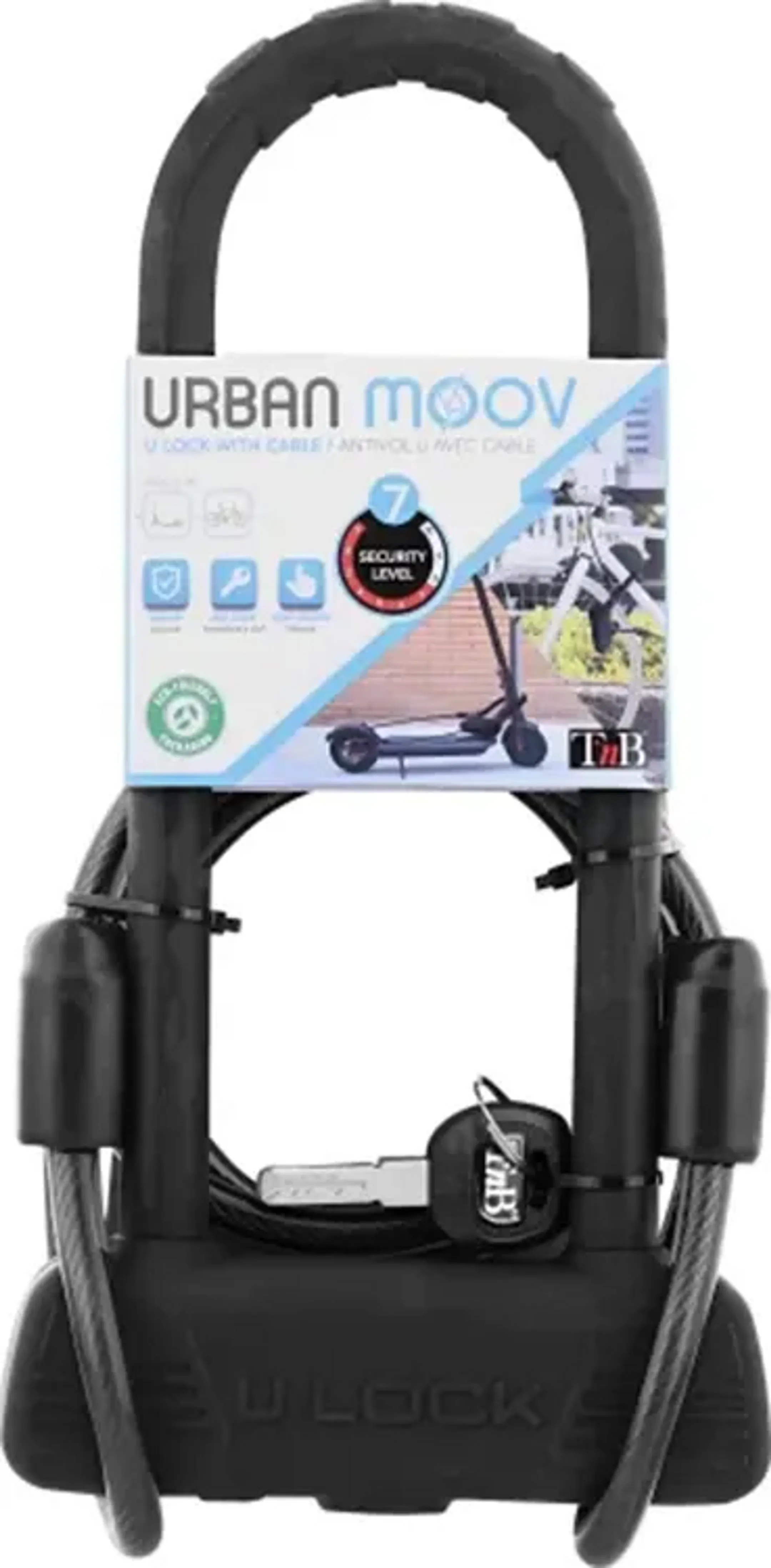 TnB Antivol en U avec câble pour vélo/trottinette image
