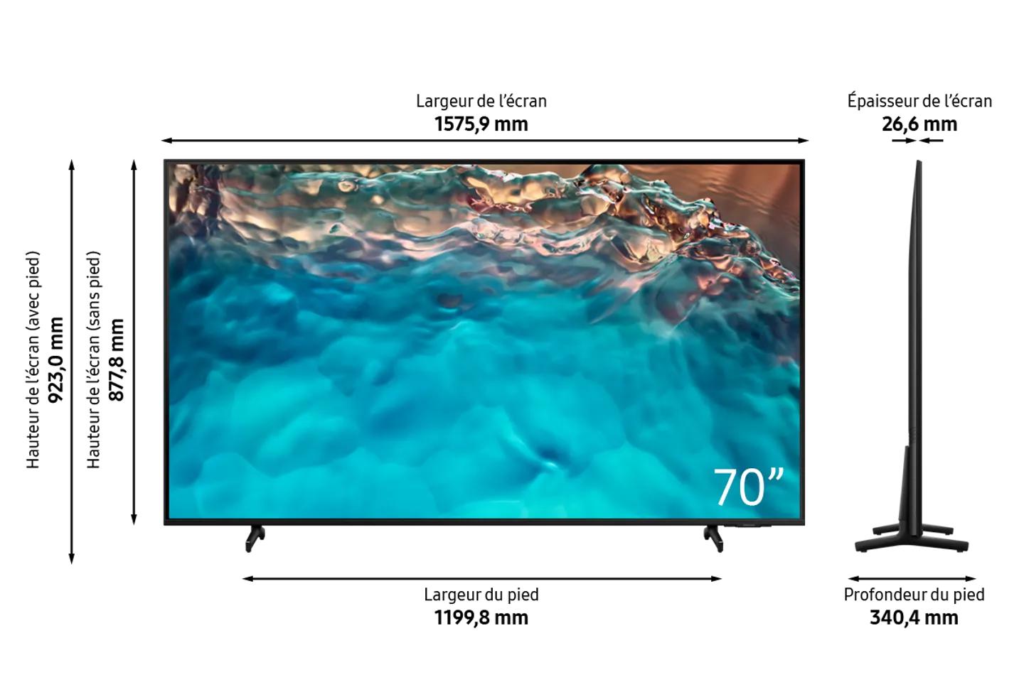 Samsung TV Crystal UHD 4K UE70BU8000 2022 70 inch Bestel nu