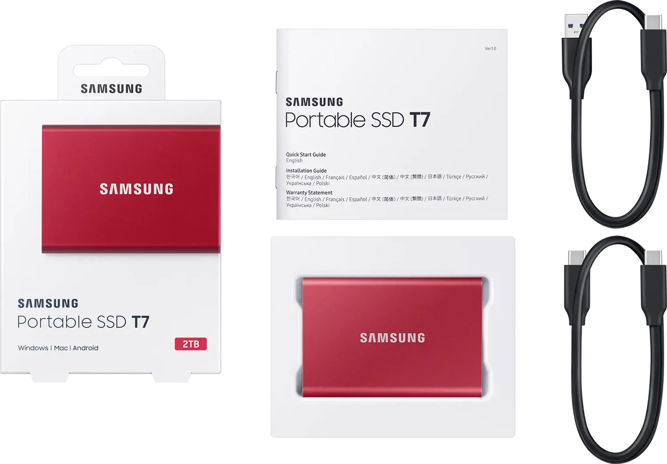 Samsung Portable SSD T7 Rood - 2 TB image