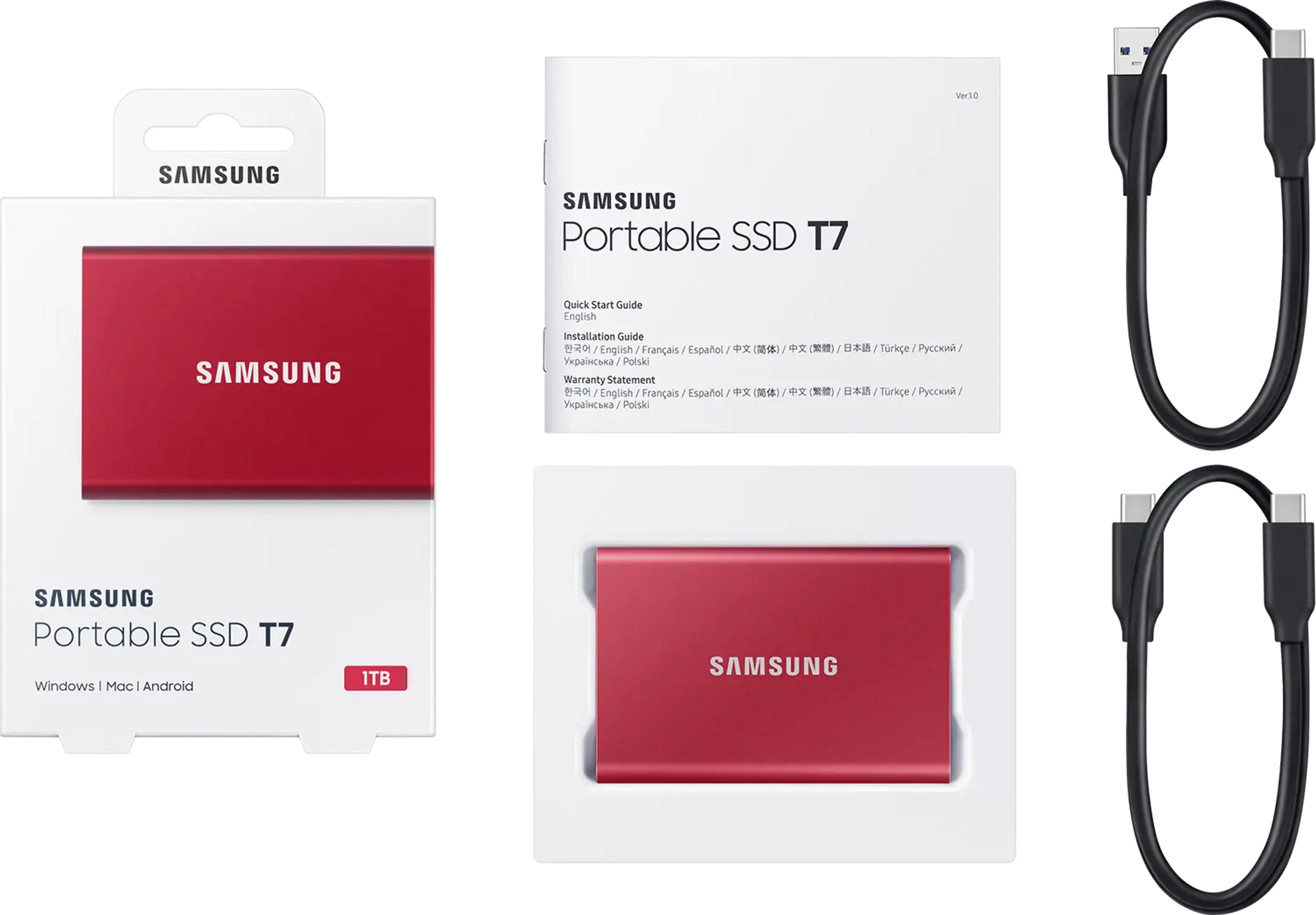 Samsung Portable SSD T7 Rood - 1 TB image