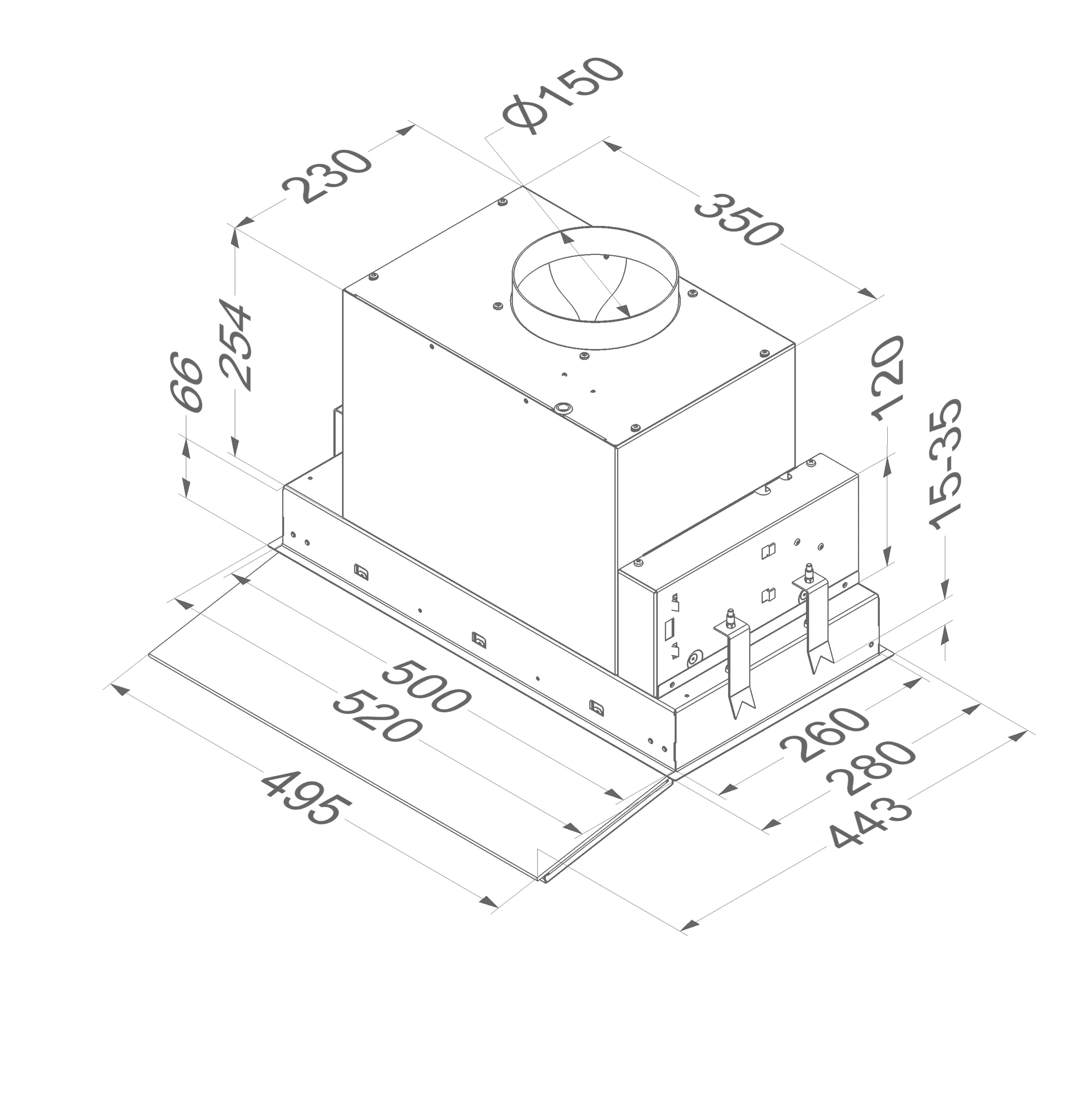 Novy Telescopische dampkap 680 image
