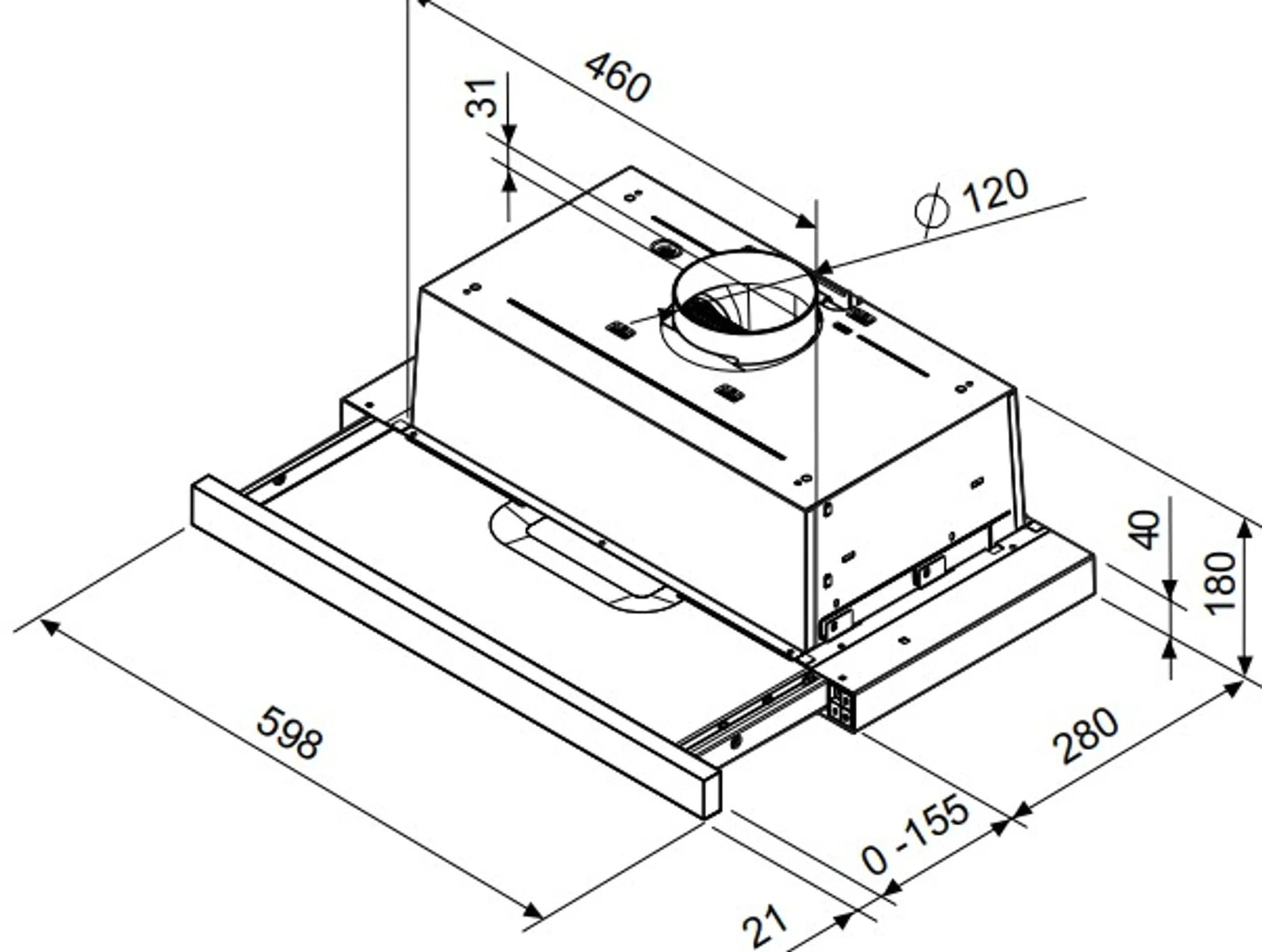 Samsung Telescopische dampkap NK24M1030IS image