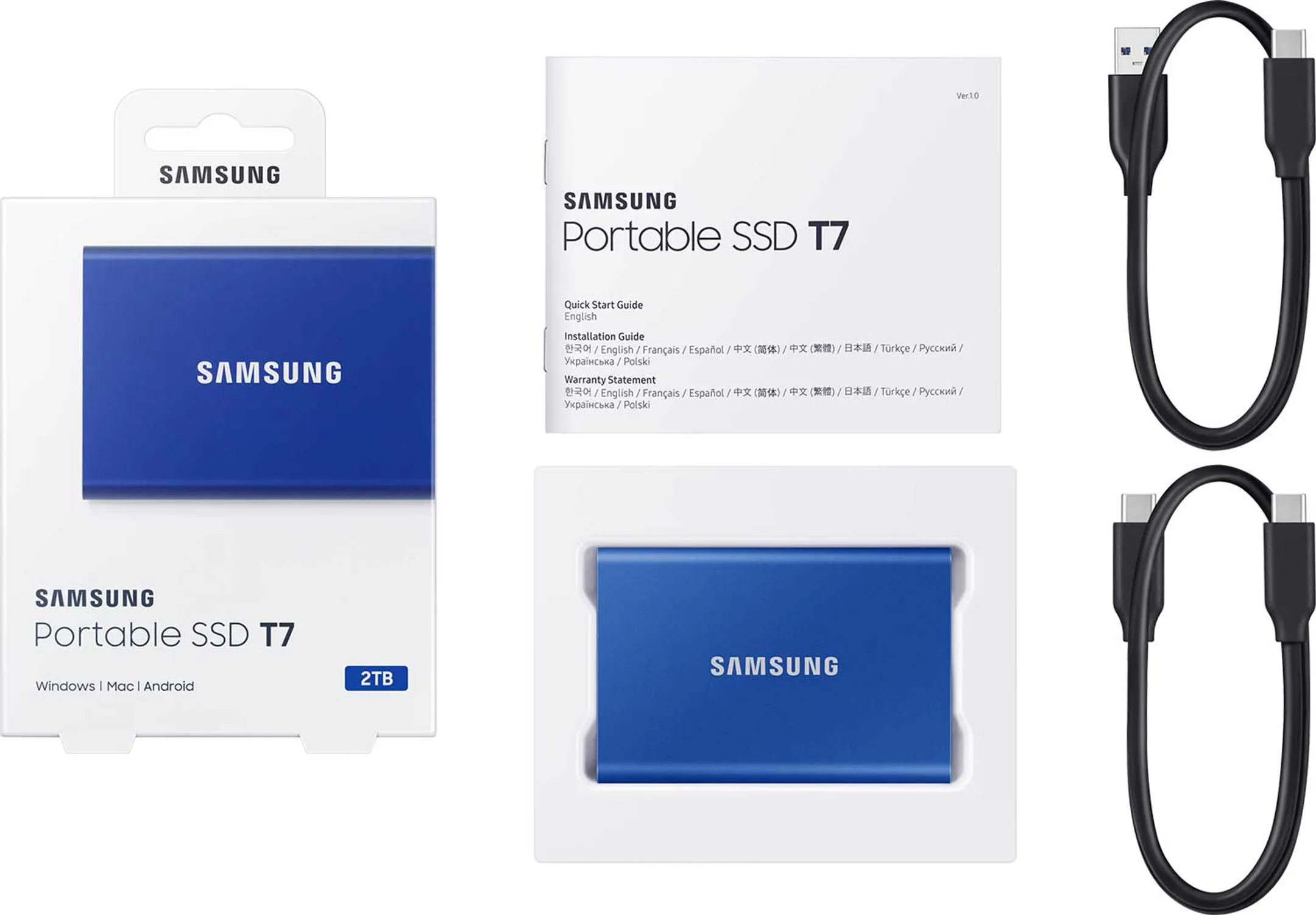 Samsung Portable SSD T7 Bleu - 2 To image