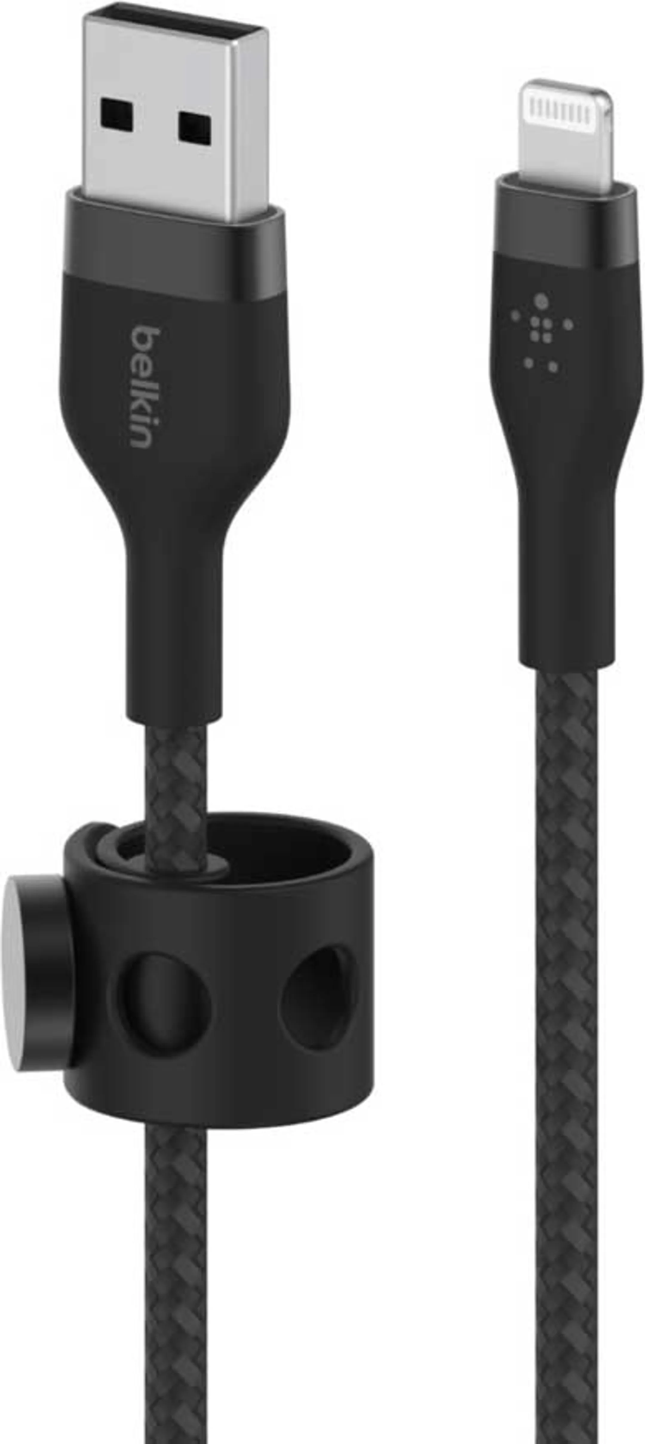 Belkin BOOST↑CHARGE™ PRO Flex dubbel gevlochten nylon Lightning naar USB A-kabel - 2 m. - Zwart image