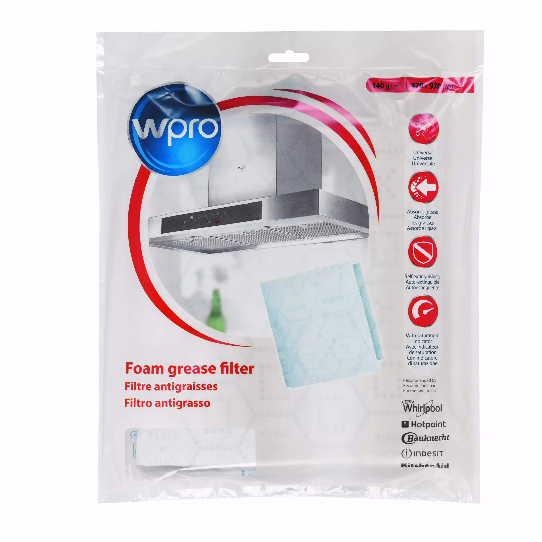 Wpro Filtre antigraisse universel UGF015 image