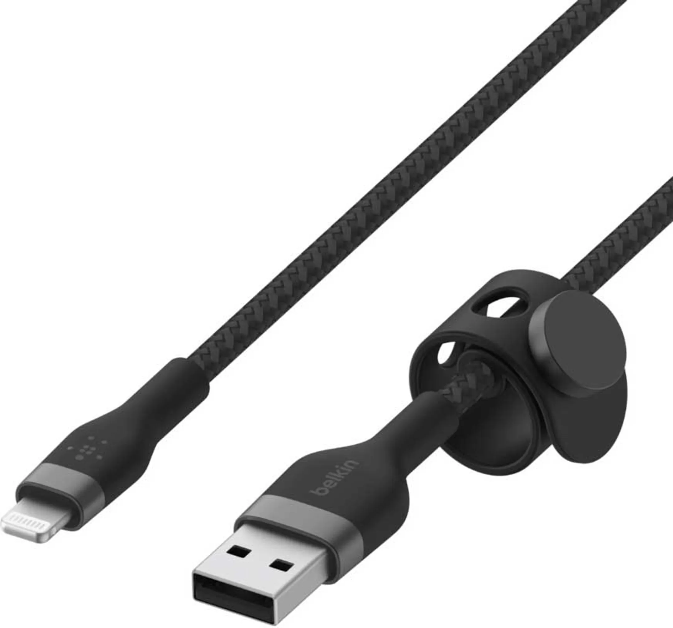 Belkin BOOST↑CHARGE™ PRO Flex dubbel gevlochten nylon Lightning naar USB A-kabel - 2 m. - Zwart image