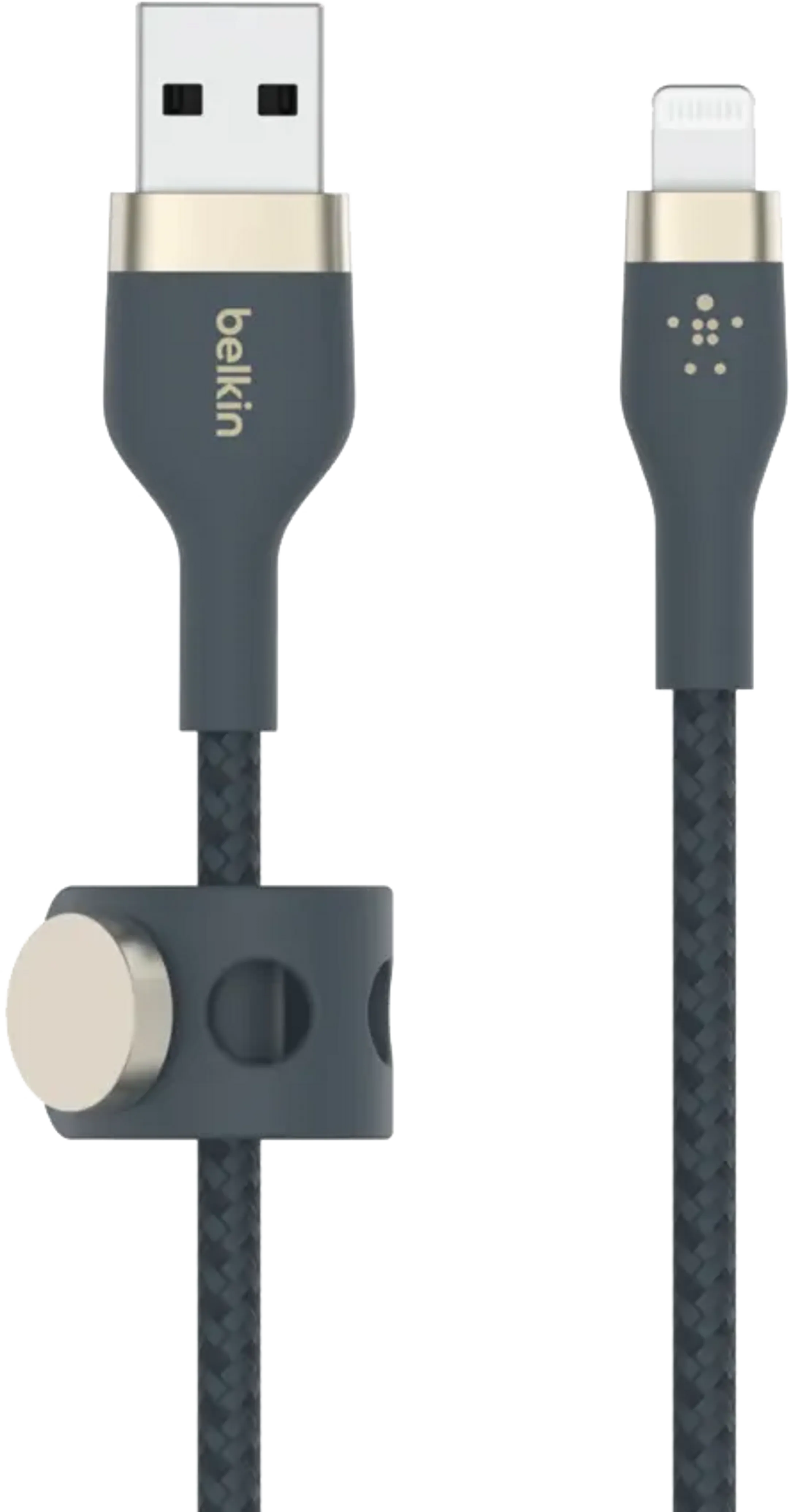 BOOST↑CHARGE™ PRO Flex dubbel gevlochten nylon Lightning naar USB A-kabel - 2 m. - Blauw