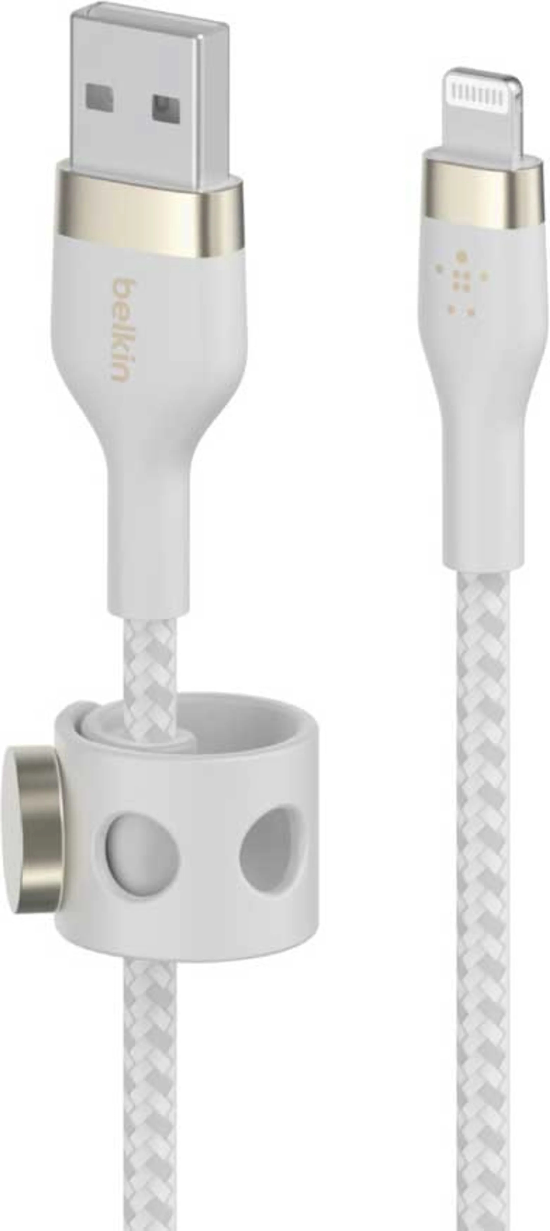 Belkin BOOST↑CHARGE™ PRO Flex dubbel gevlochten nylon Lightning naar USB A-kabel - 1 m. - Wit image