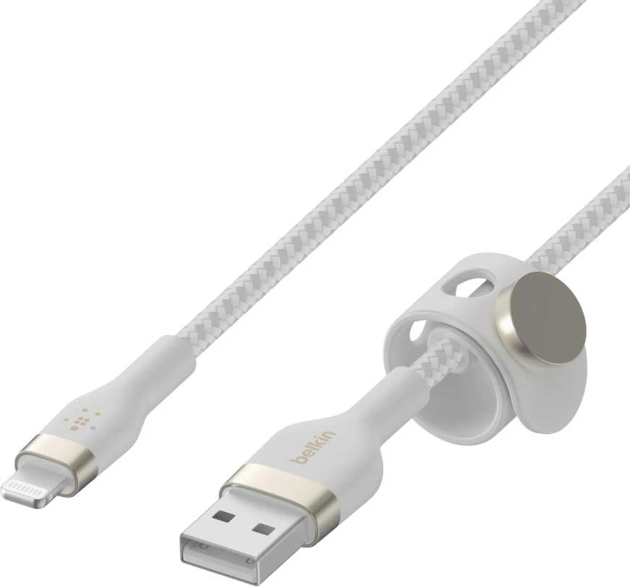 Belkin BOOST↑CHARGE™ PRO Flex dubbel gevlochten nylon Lightning naar USB A-kabel - 1 m. - Wit image