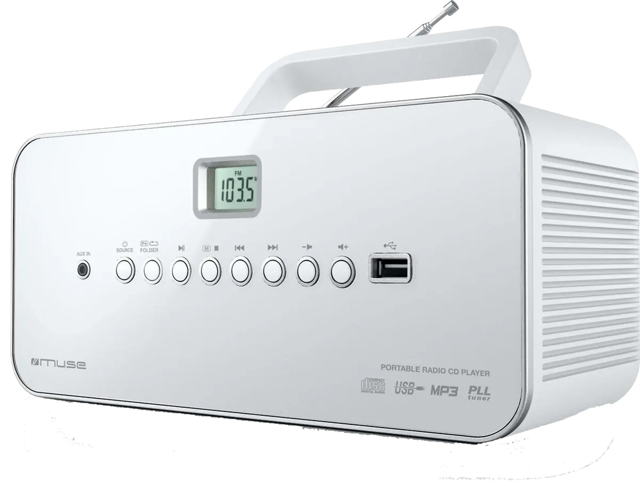 Muse Radio portable FM avec lecteur CD - M-28 RDW - Blanc image