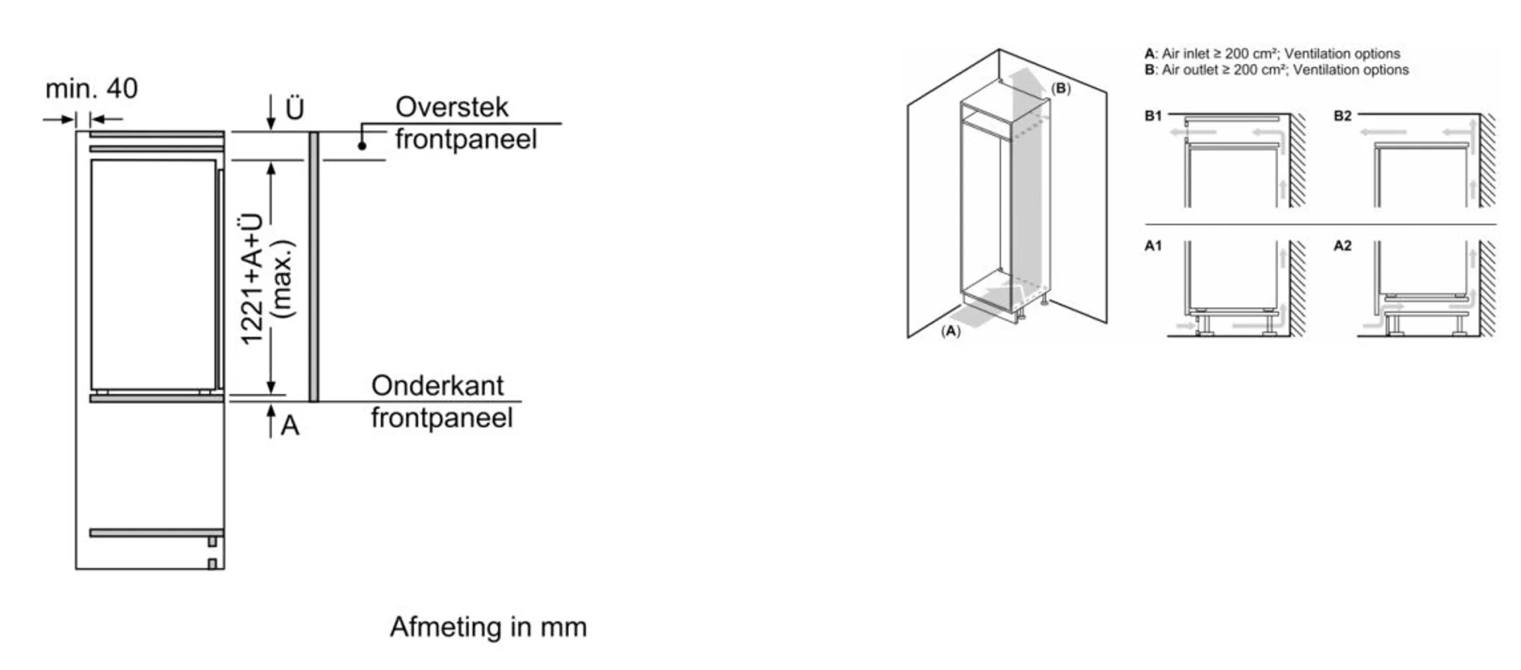 Bosch Inbouw koelkast KIR41NSE0 Serie 2 SuperCooling 122 cm image