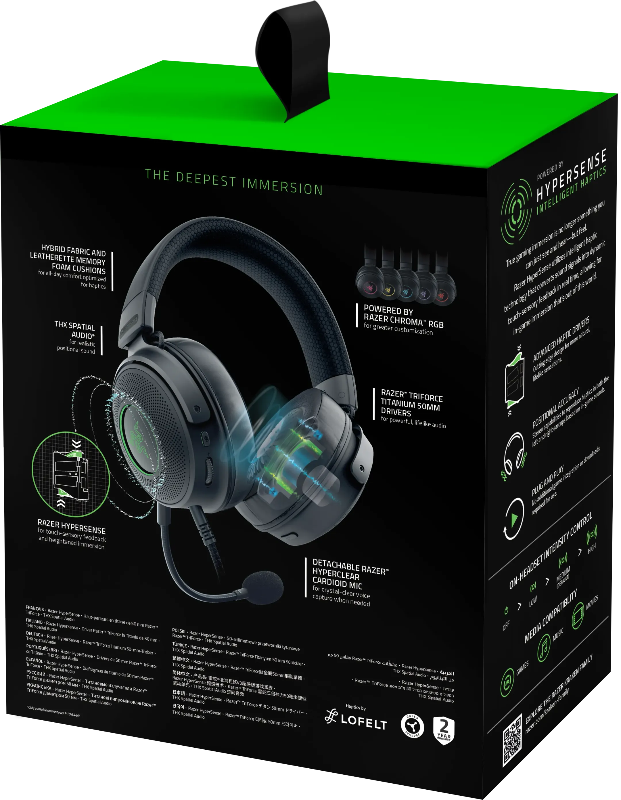 Razer Kraken v3 gaming Headset - Zwart image
