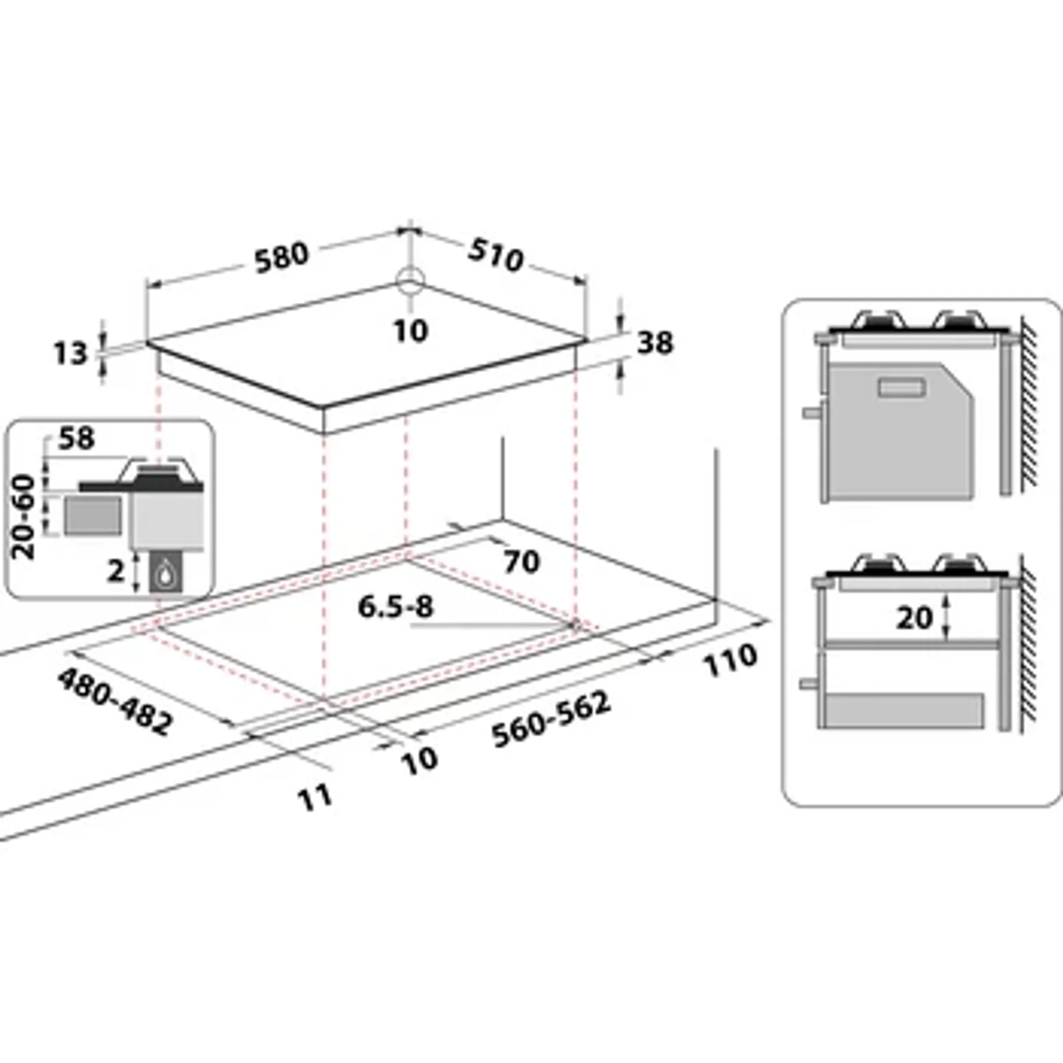 Whirlpool Gaskookplaat TGML 650 IX image