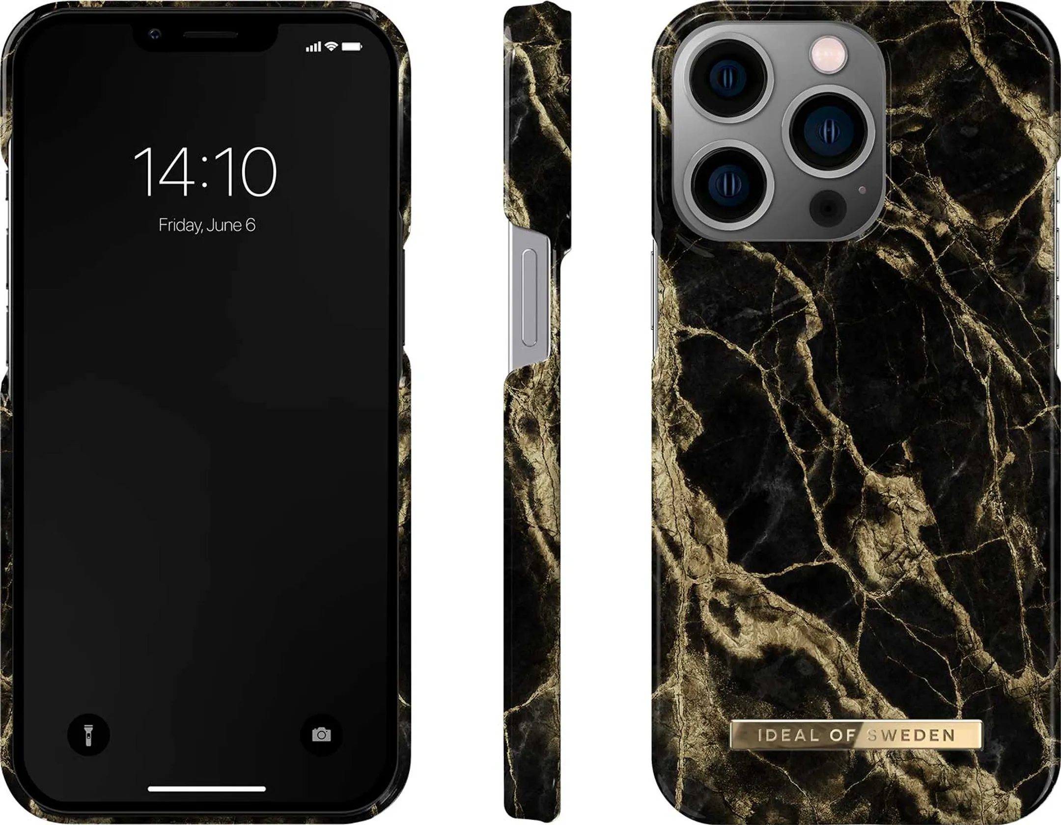 iDeal of Sweden Backcover voor iPhone 13 Pro - Golden Smoke Marble image