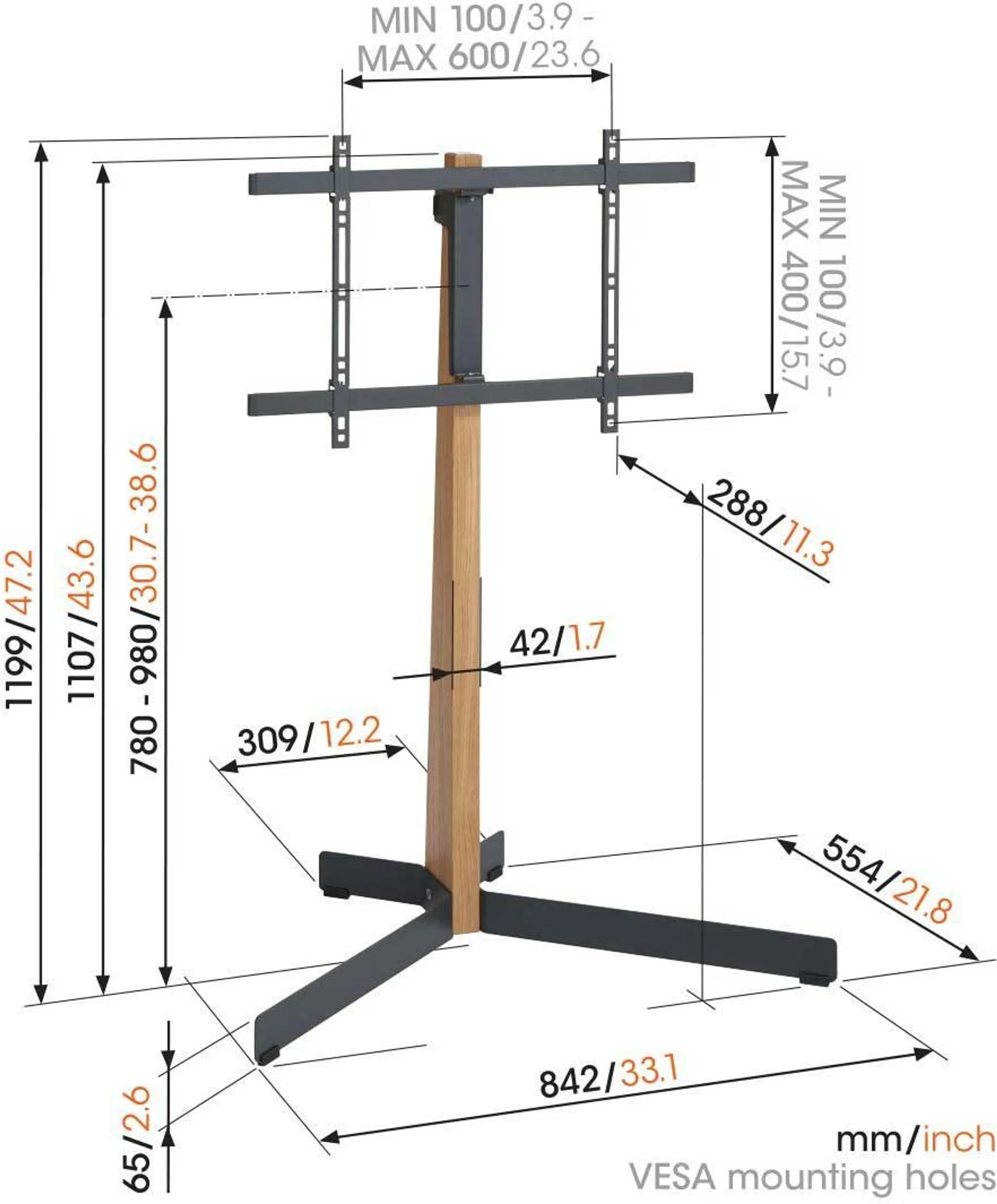 Vogels Support pied pour TV à 77" - TVS-3695 image