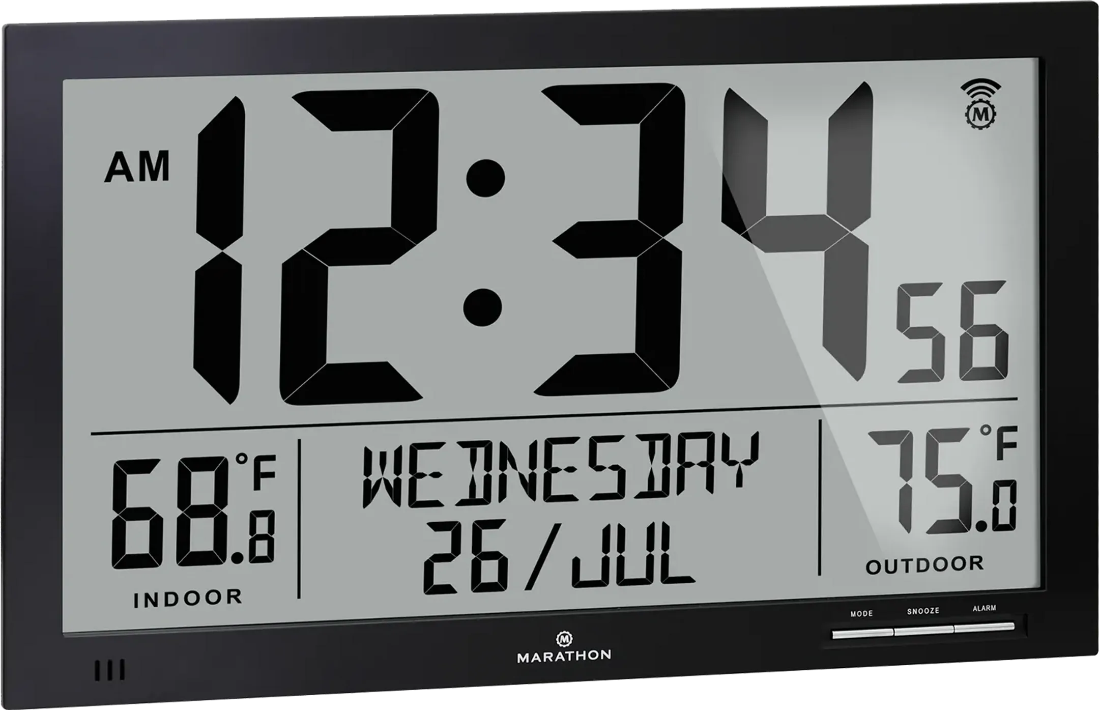 Marathon Horloge murale avec affichage de la température et de la date - Denver image