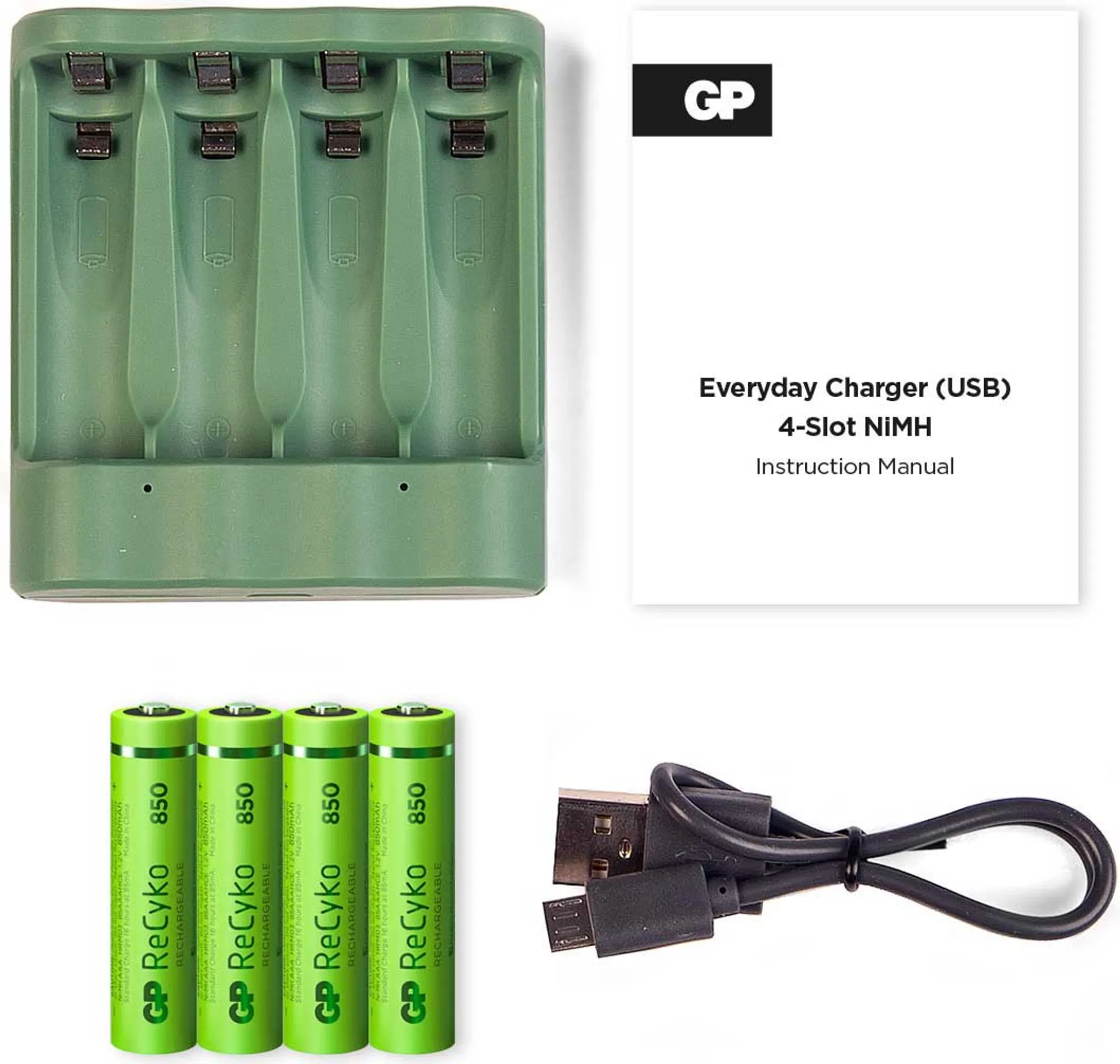 GP Chargeur USB + piles 4x AAA ReCyko image