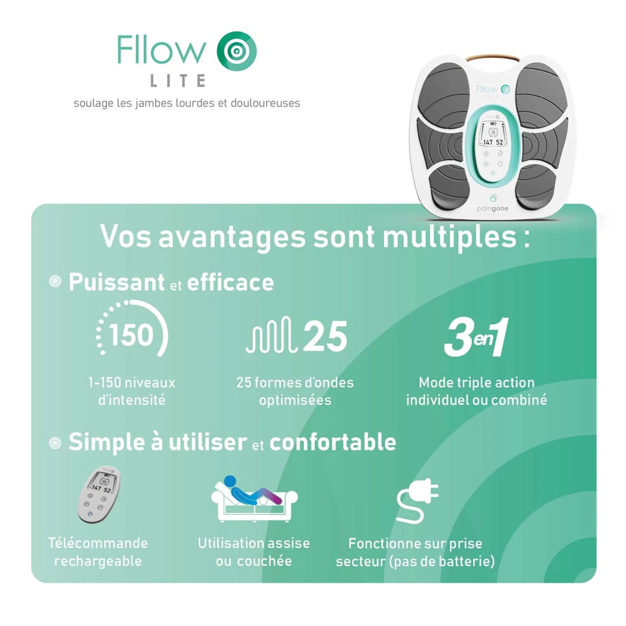 Paingone Fllow Lite - Soulage les jambes lourdes et douloureuses image
