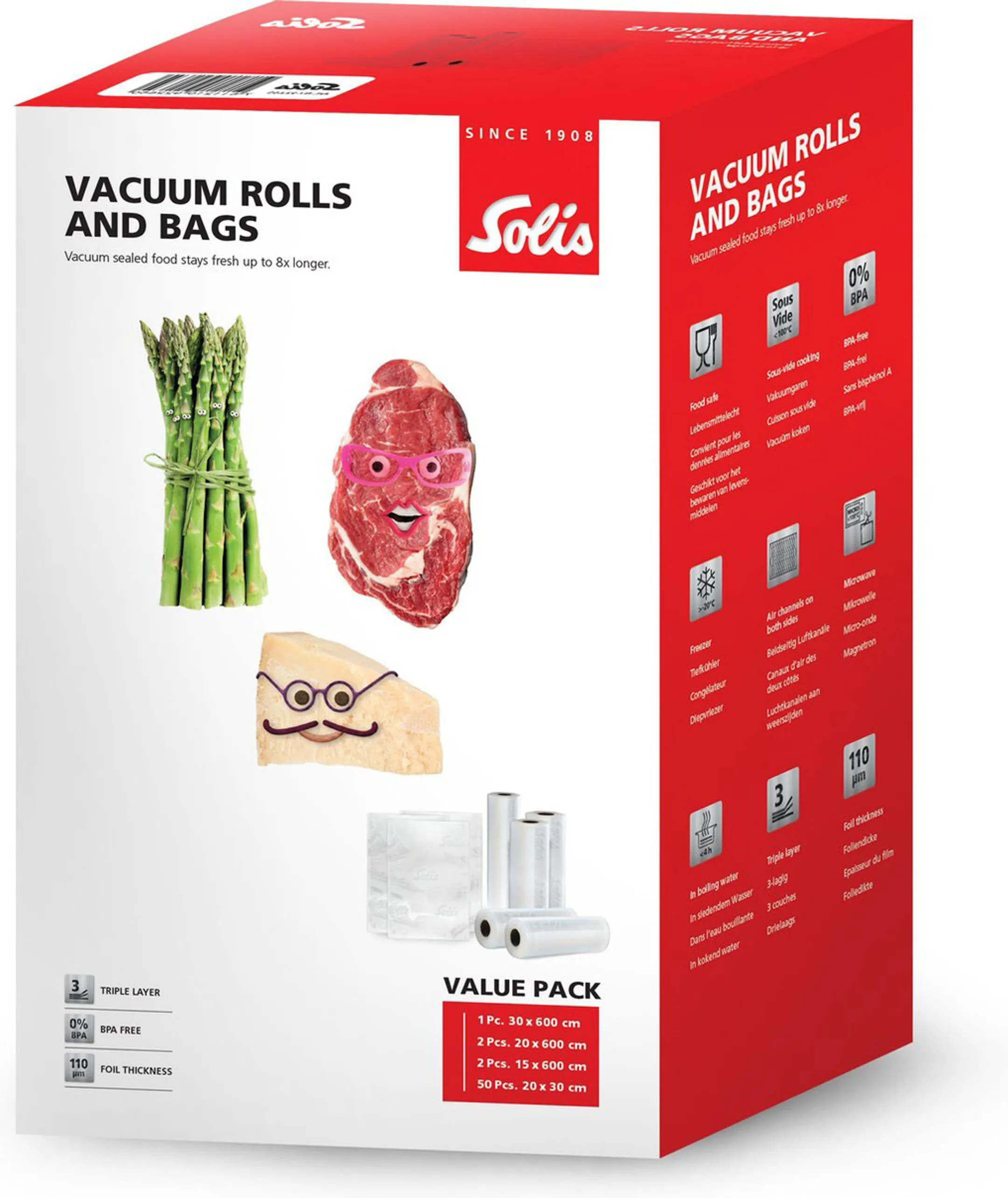 Solis Vacuum Folie & Rollen - 5 rollen + 50 zakken image