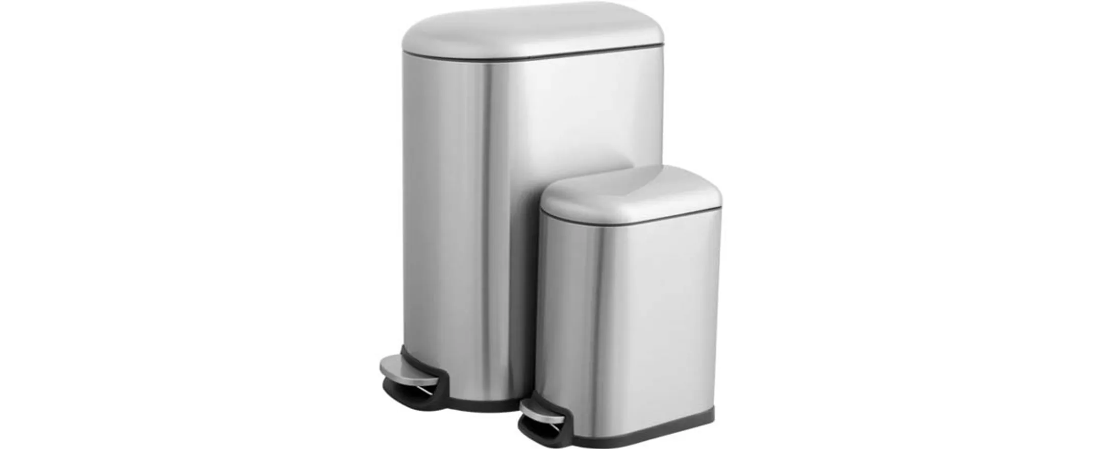 Poubelle manuelle 40L et 10L a pedale inox