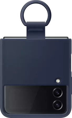 Silicone Cover avec Ring pour Galaxy Z Flip4 - Navy