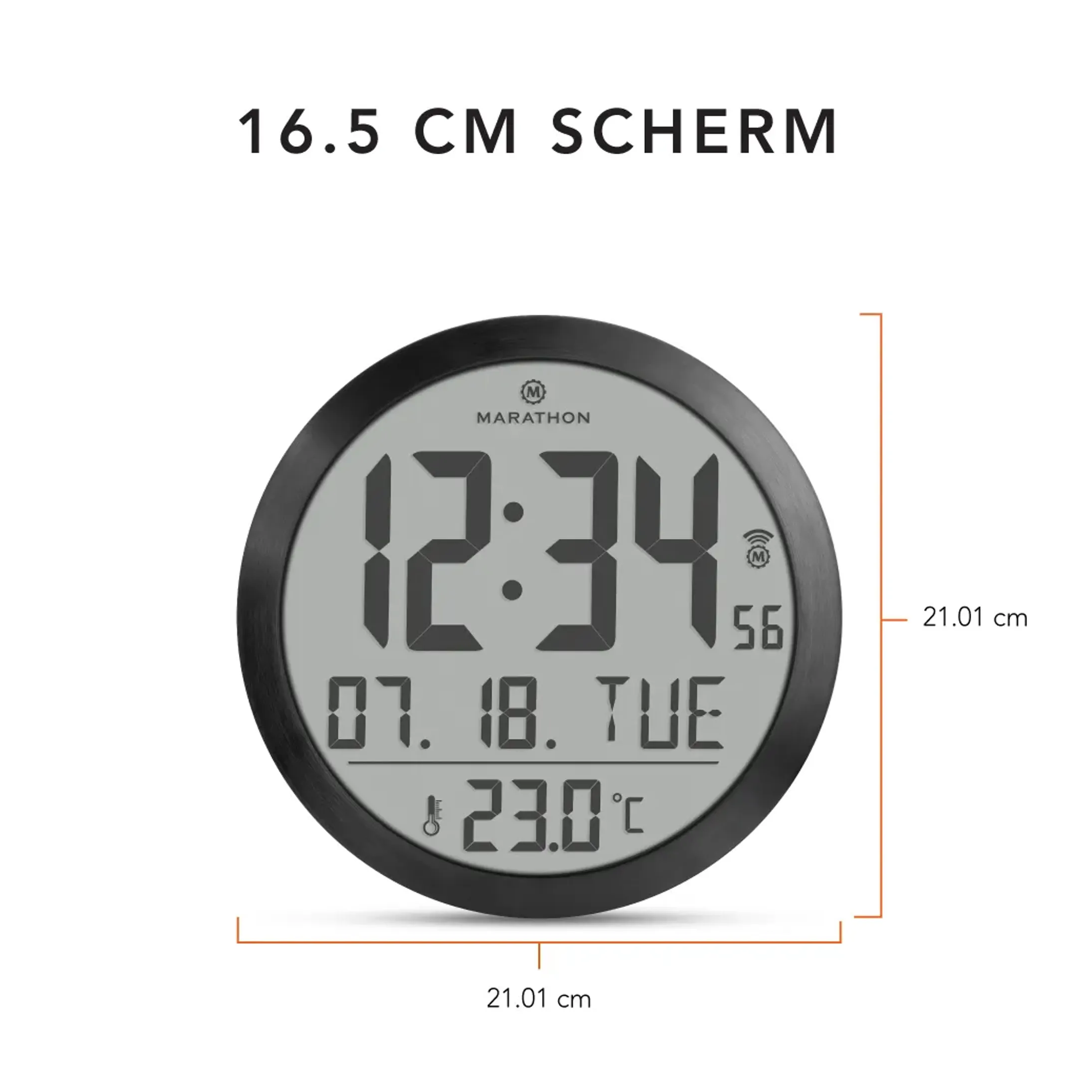 Marathon Wandklok met temperatuur- en datumweergave - Miami image