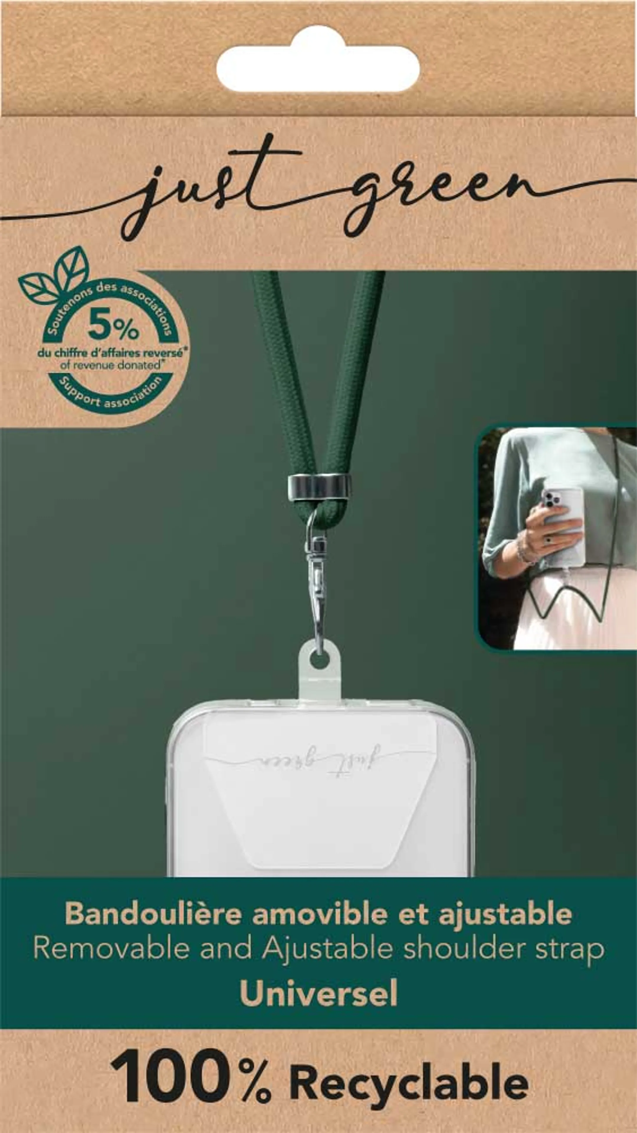 Just Green Bandoulière amovible 100% recyclable - Vert image