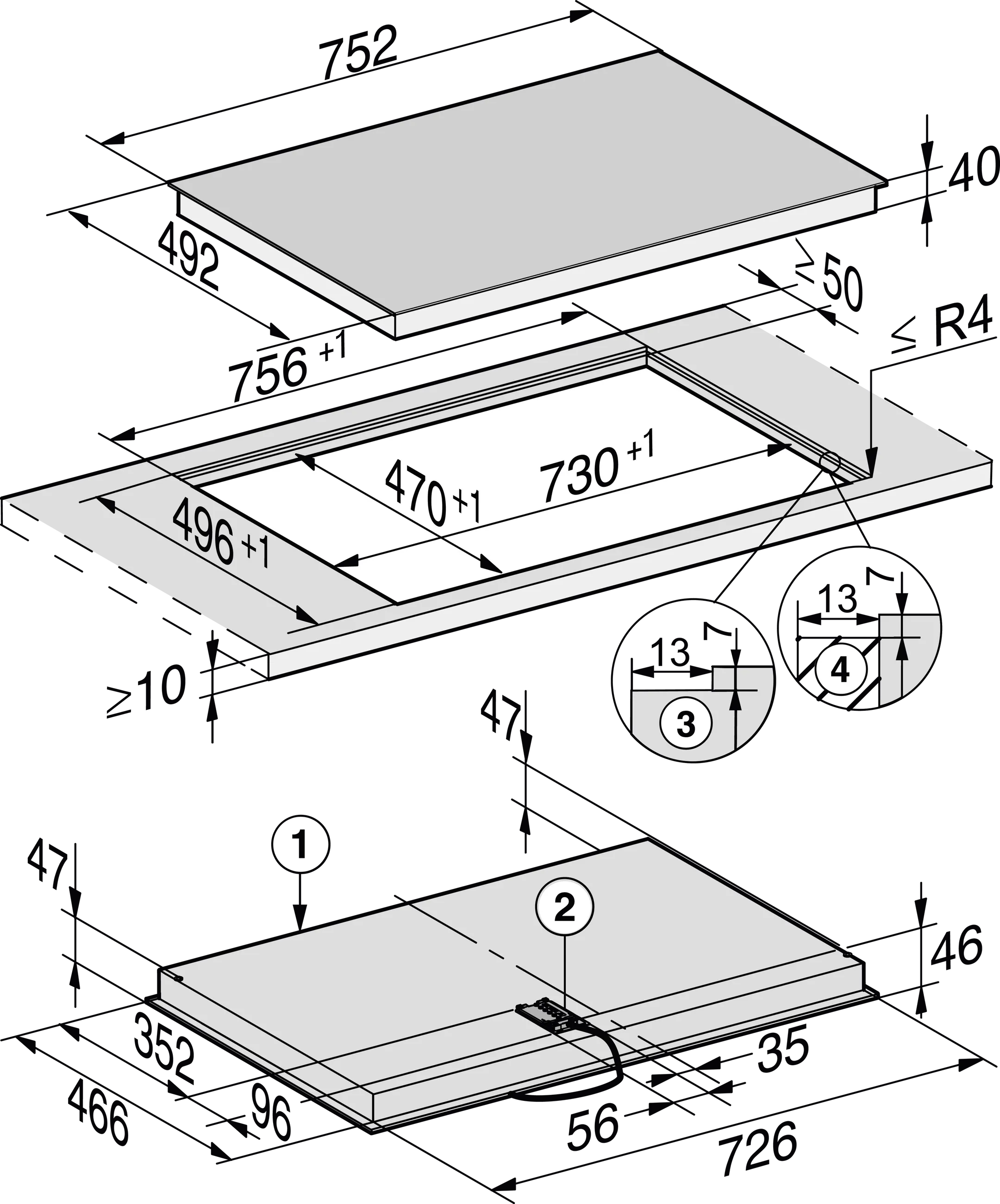 Miele Vitrokeramisch kookplaat KM 6523 FL image