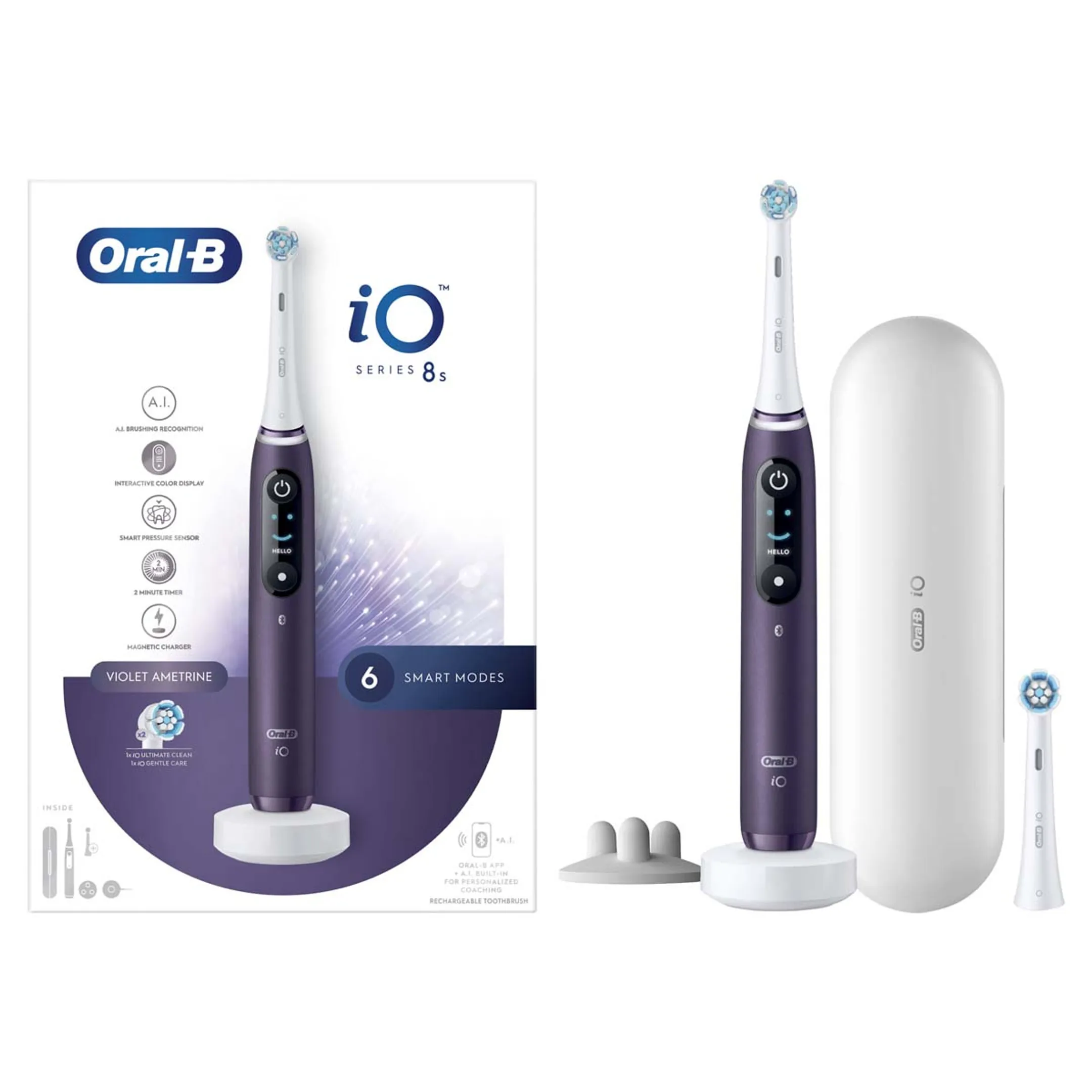 Oral-B Elektrische tandenborstel IO8S VIOLET AMET (+1 REFILL) image