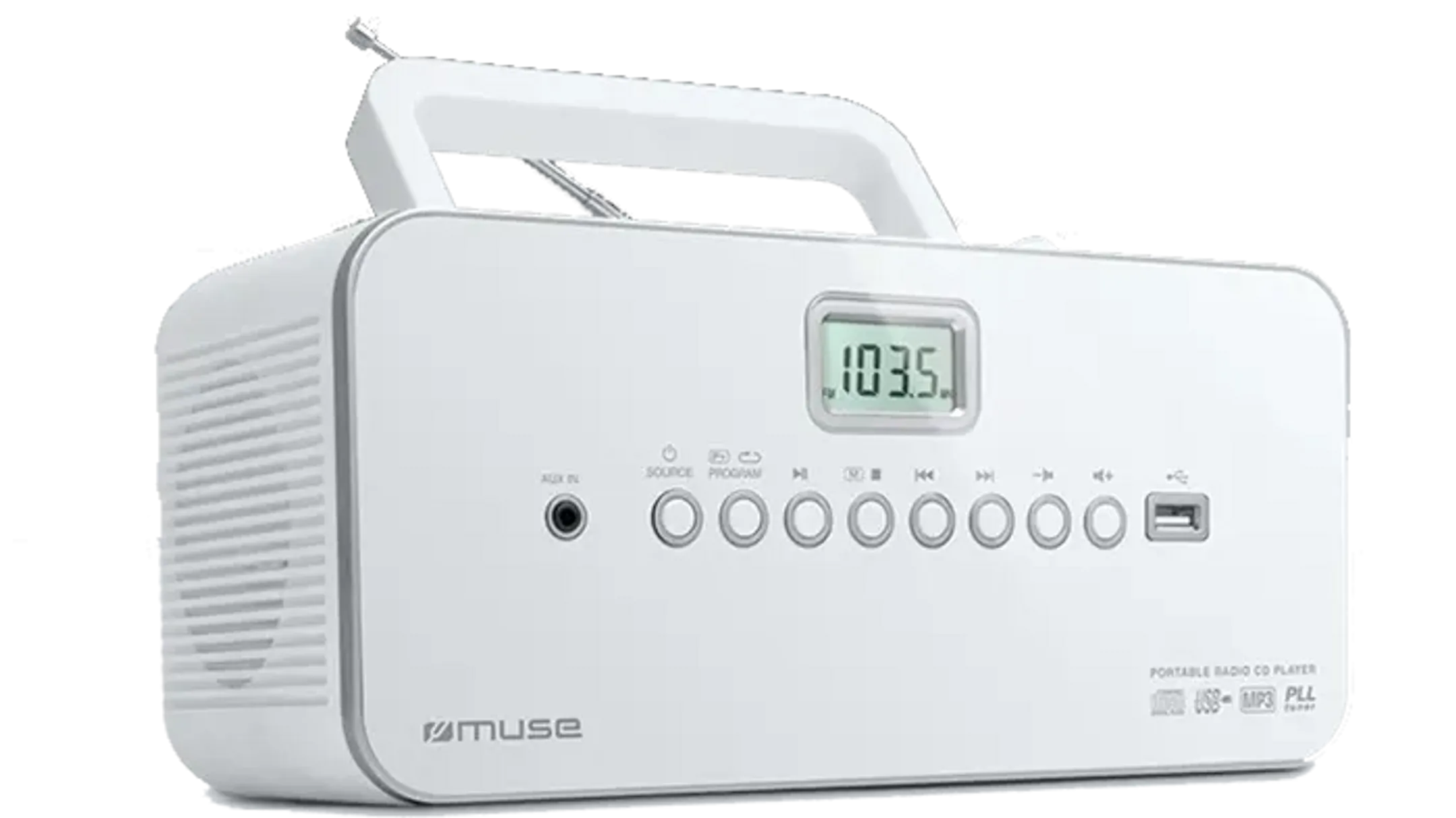 Muse Radio portable FM avec lecteur CD - M-28 RDW - Blanc image