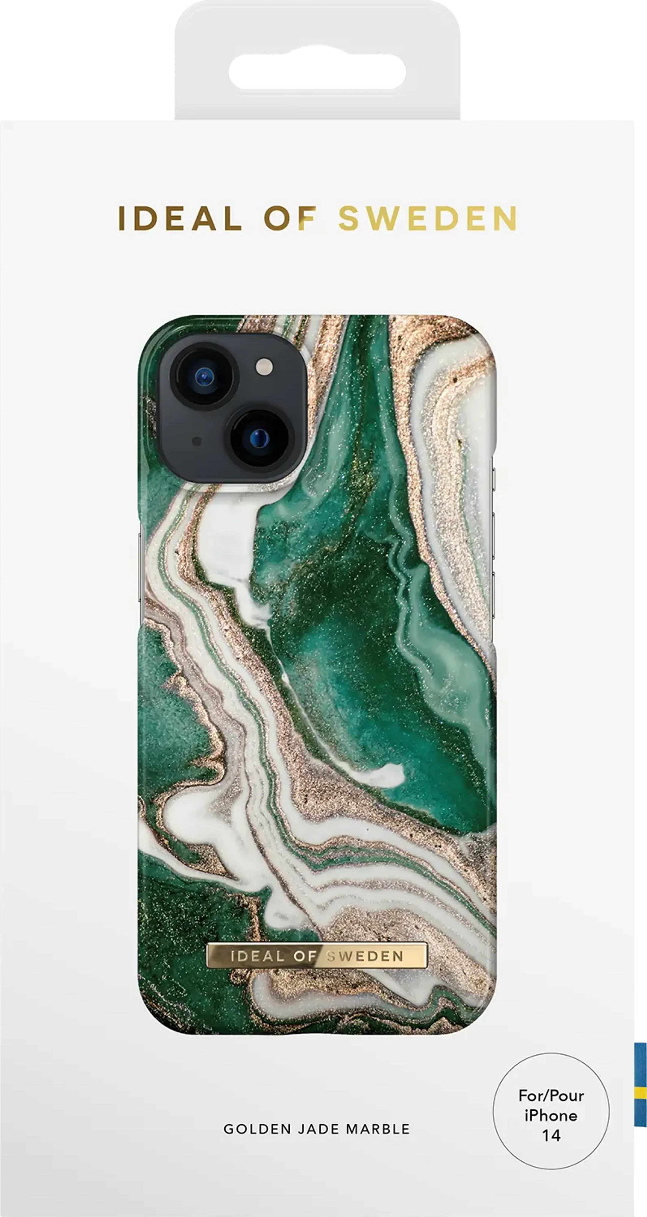 iDeal of Sweden Backcover voor iPhone 14 - Golden Jade Marble image