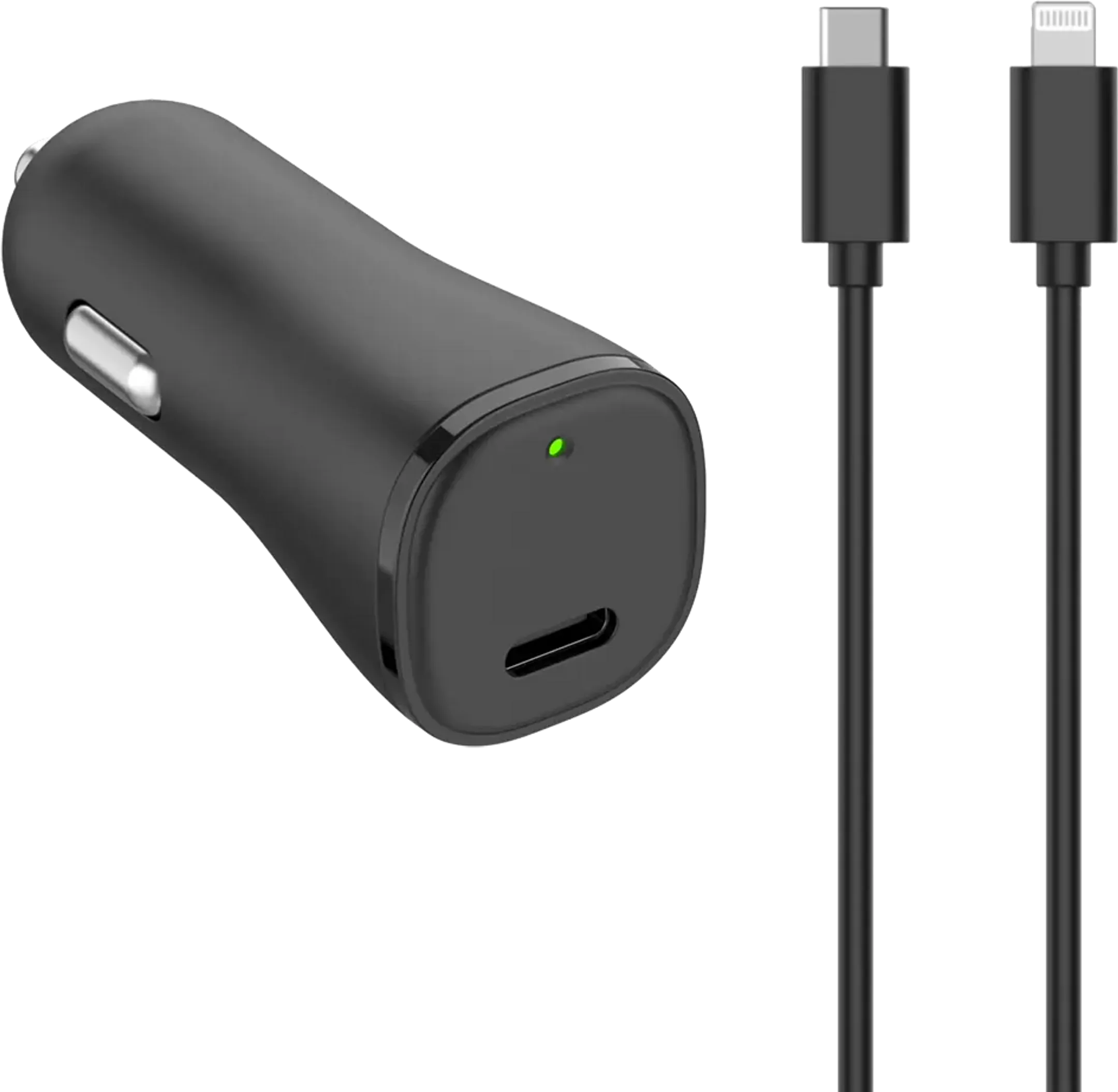20 W USB C autolader met Lightning naar USB C-kabel