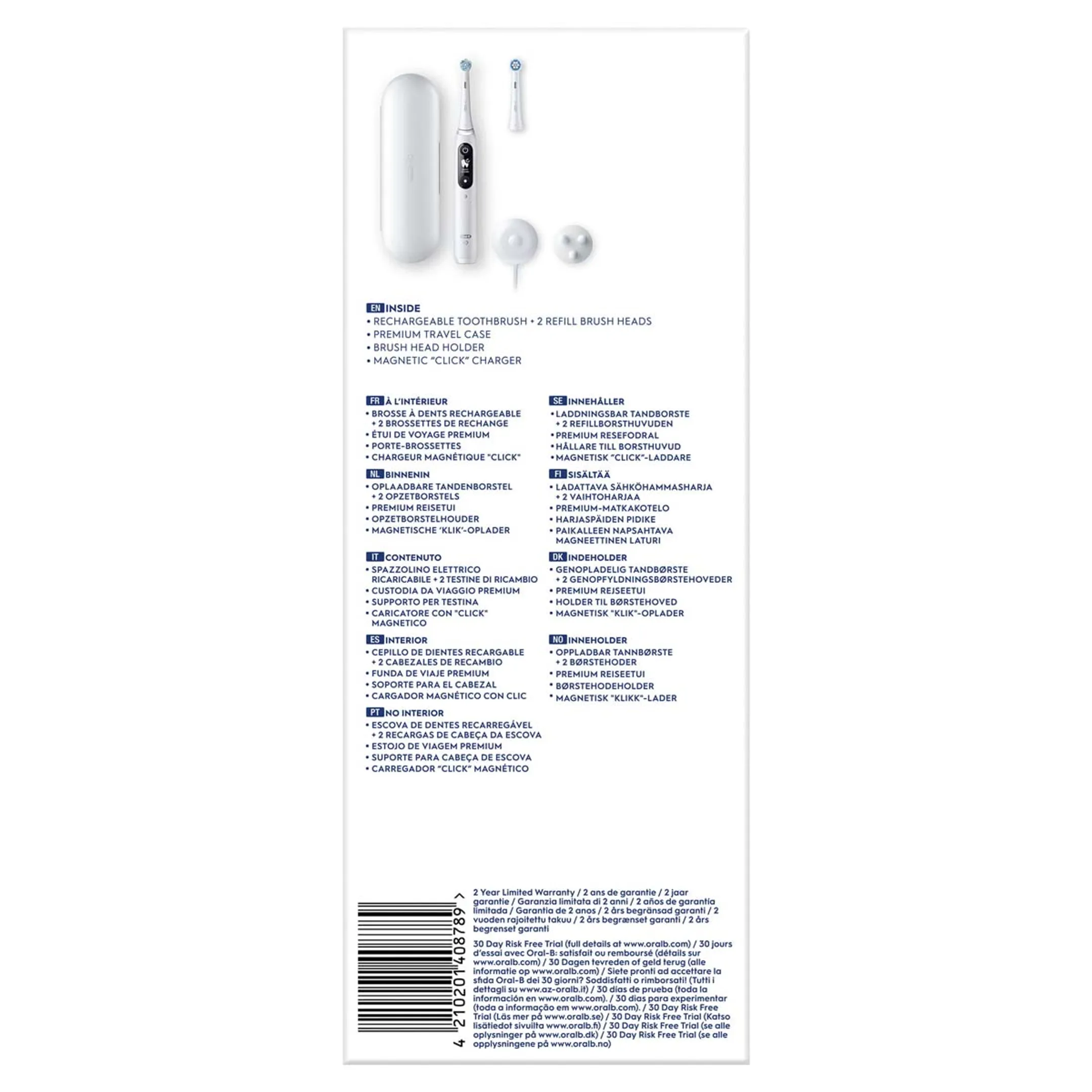 Oral-B Brosse à dents électrique IO7S WHITE ALAB (+1 REFILL) image