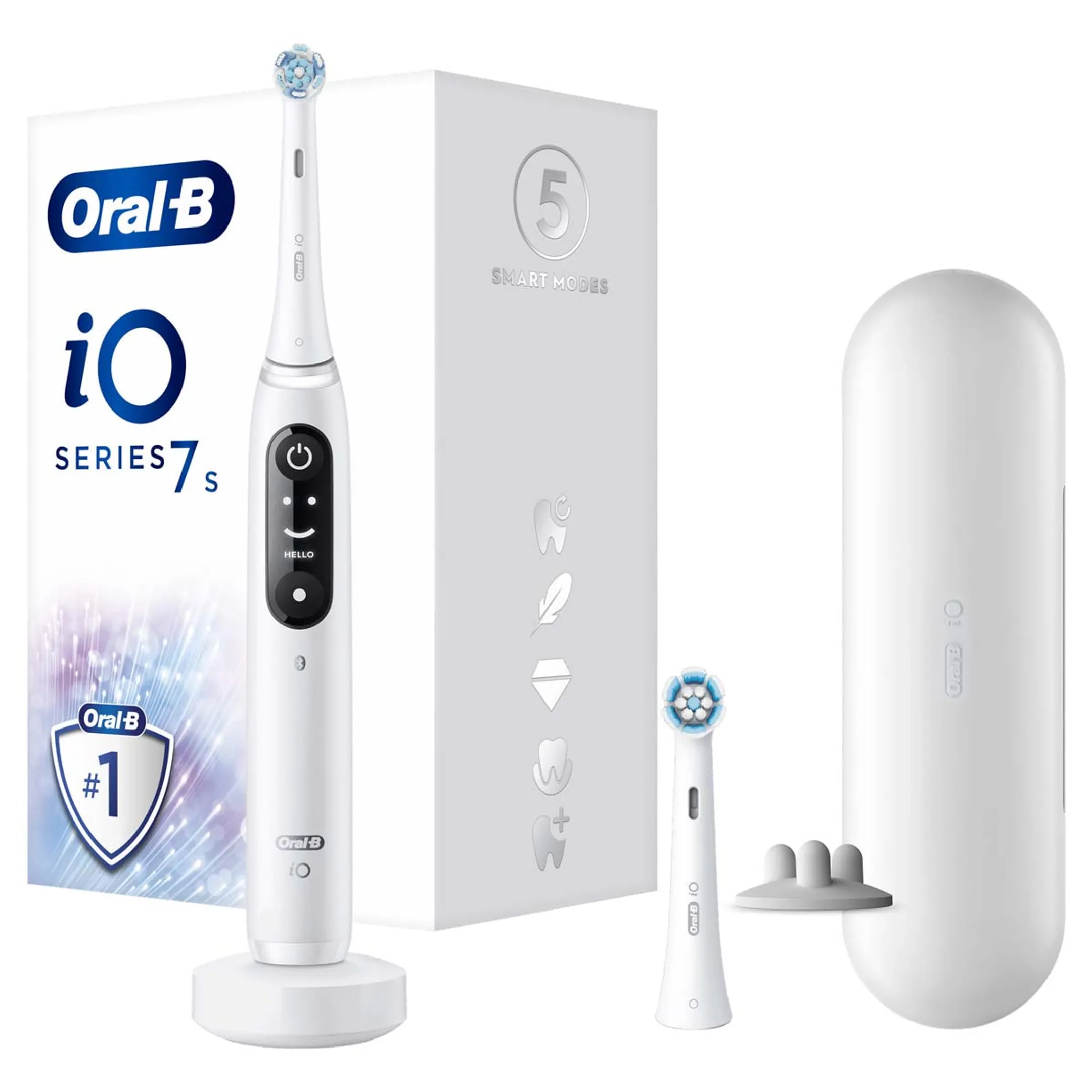 Oral-B Brosse à dents électrique IO7S WHITE ALAB (+1 REFILL) image