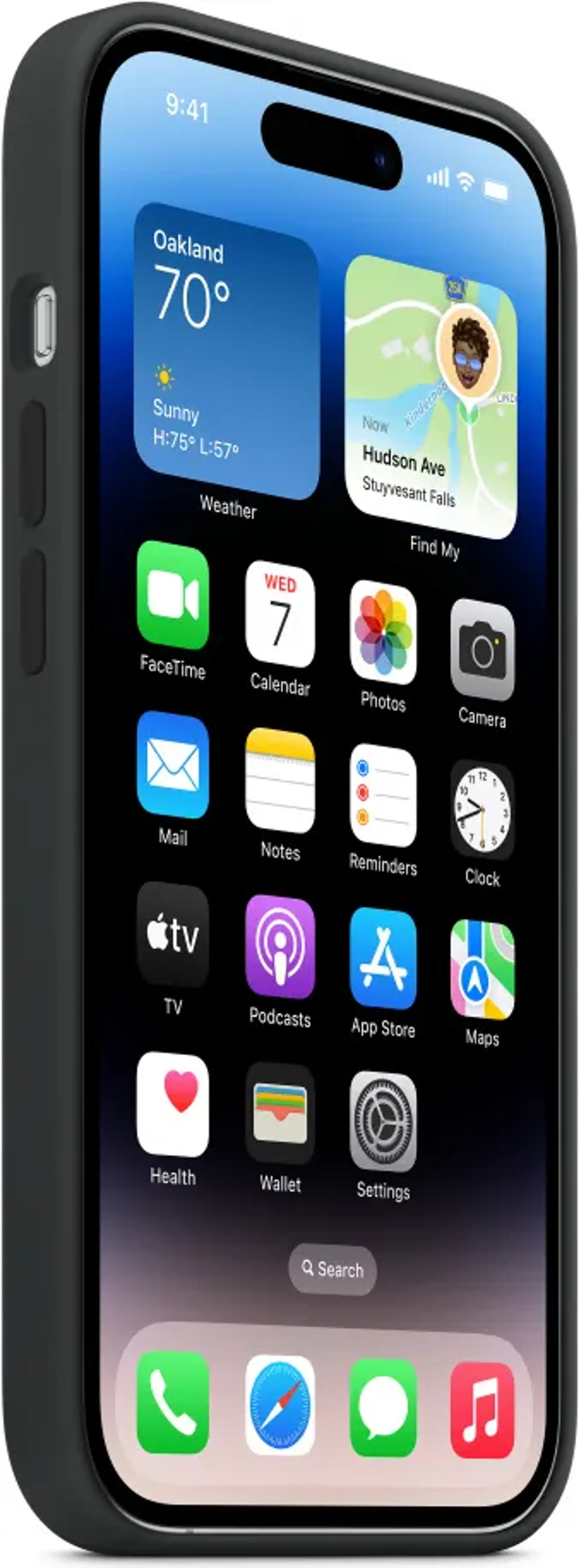 Apple Coque en silicone avec MagSafe pour iPhone 14 Pro Max - Minuit image