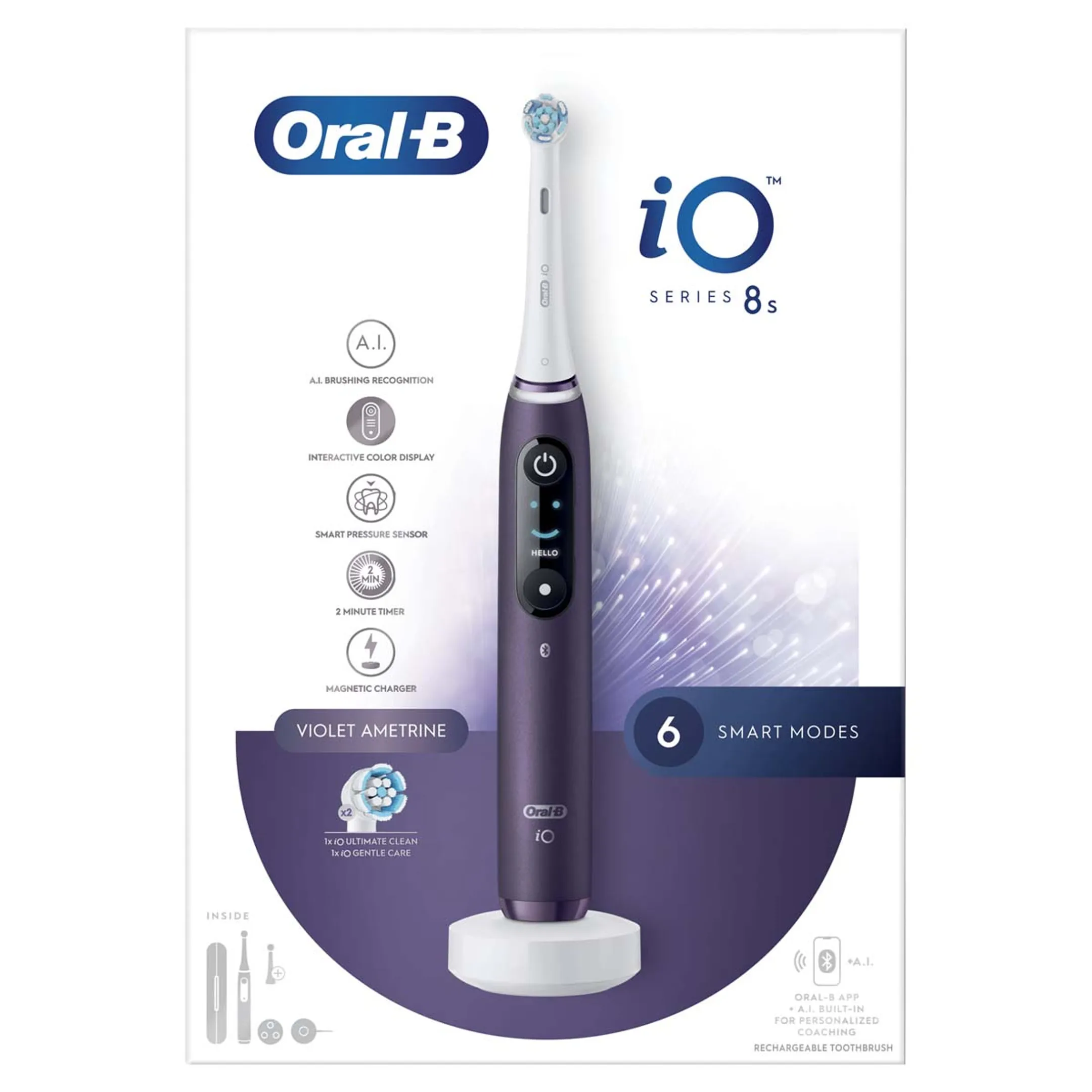 Oral-B Elektrische tandenborstel IO8S VIOLET AMET (+1 REFILL) image