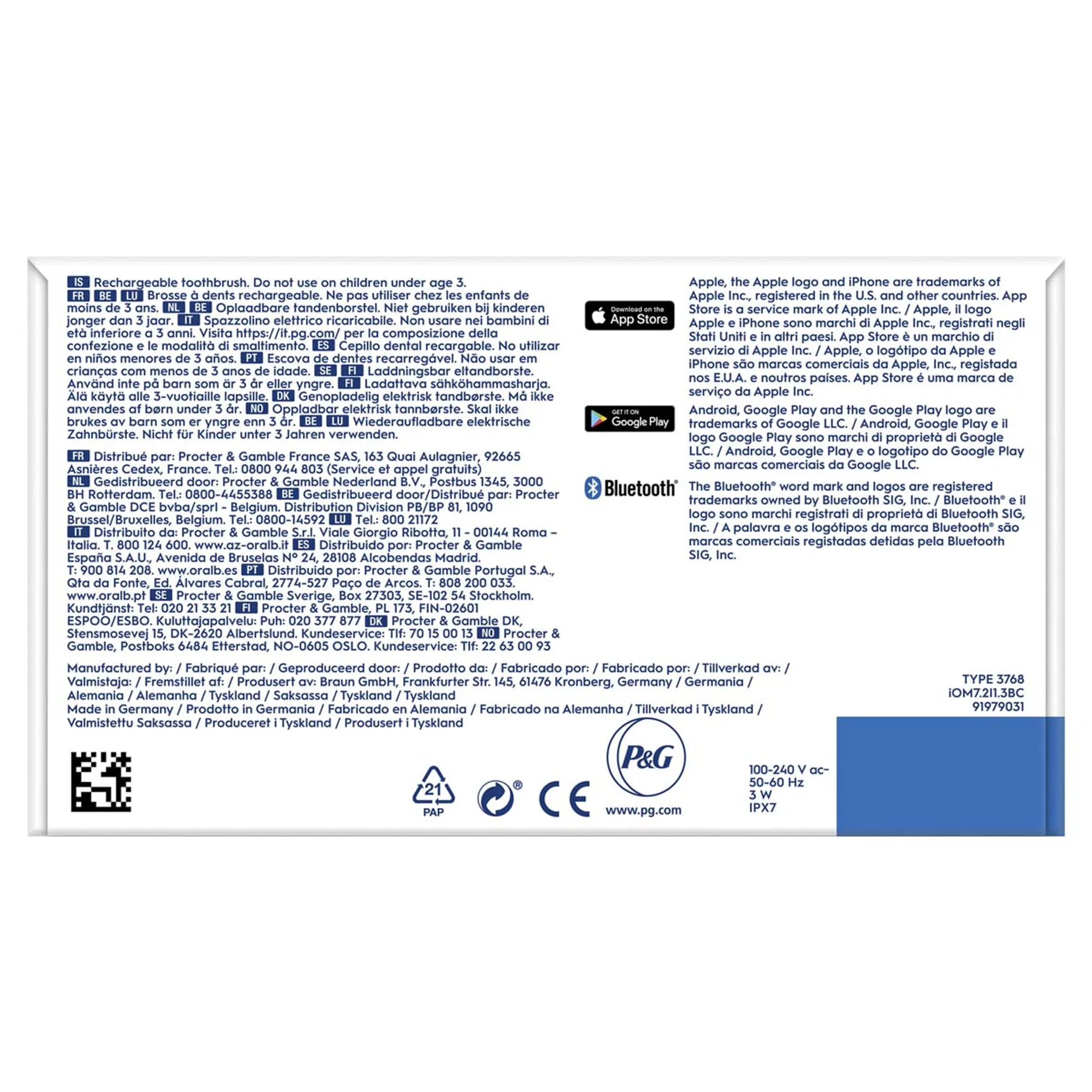 Oral-B Brosse à dents électrique IO7S WHITE ALAB (+1 REFILL) image