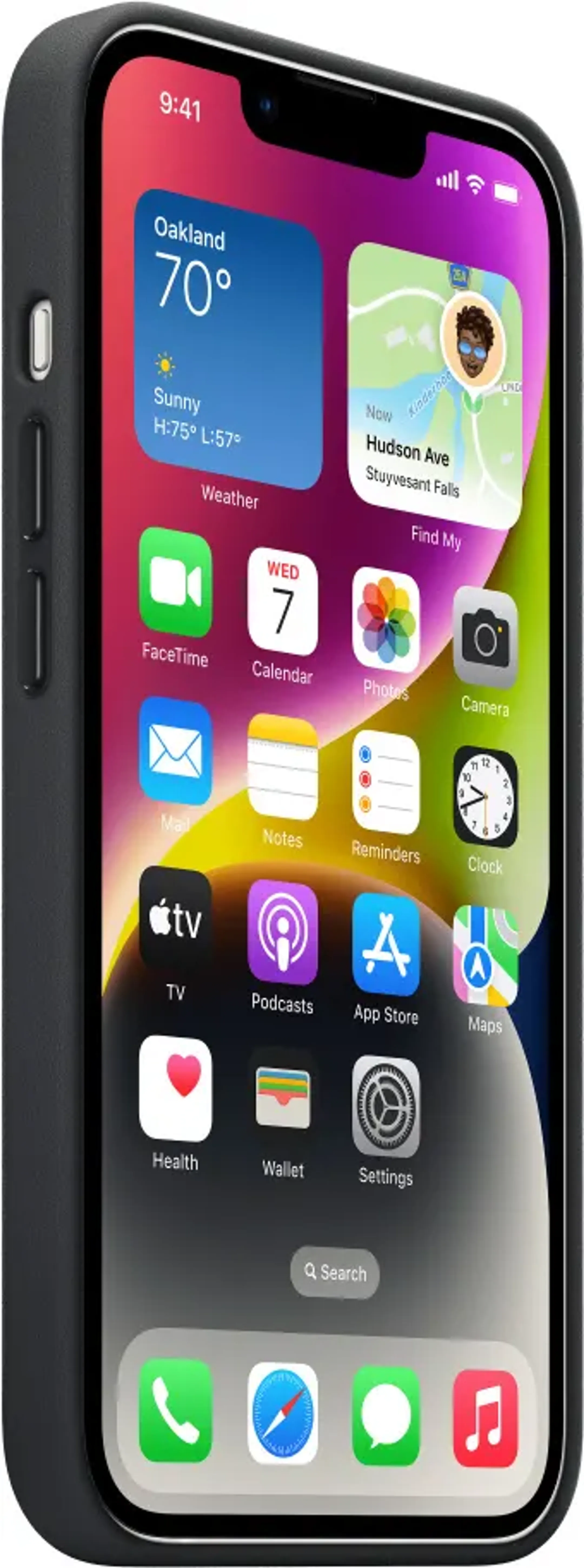 Apple Coque en cuir avec MagSafe pour iPhone 14 Plus - Minuit image