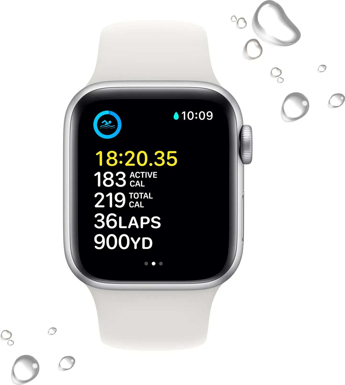 Apple Watch SE (2022) 40mm Silver Aluminium/White Sport Band Livré demain Krëfel