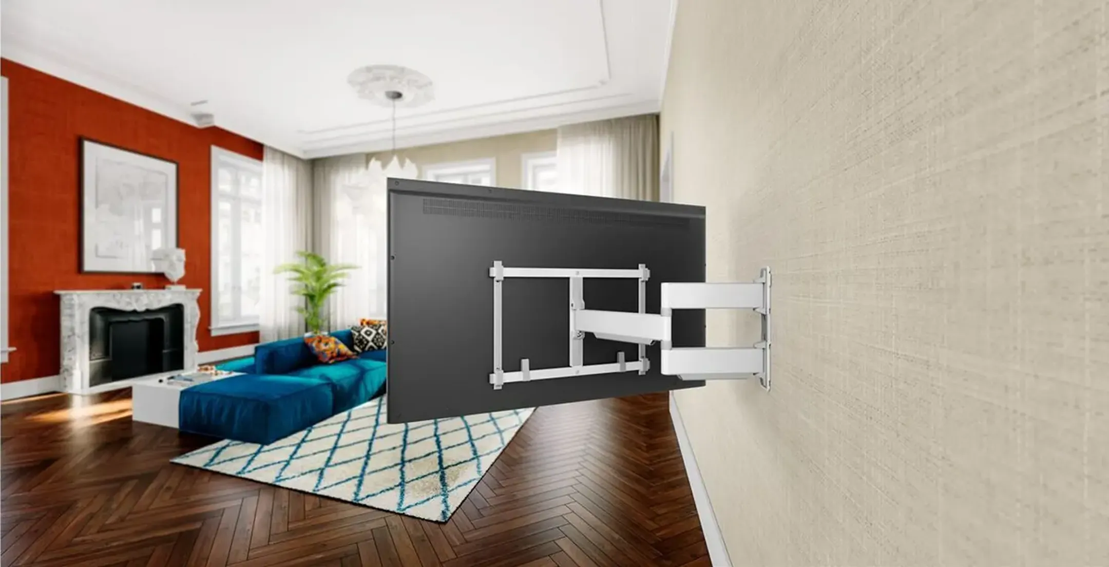 Support TV orientable TVM 5645 40" à 77" - Blanc