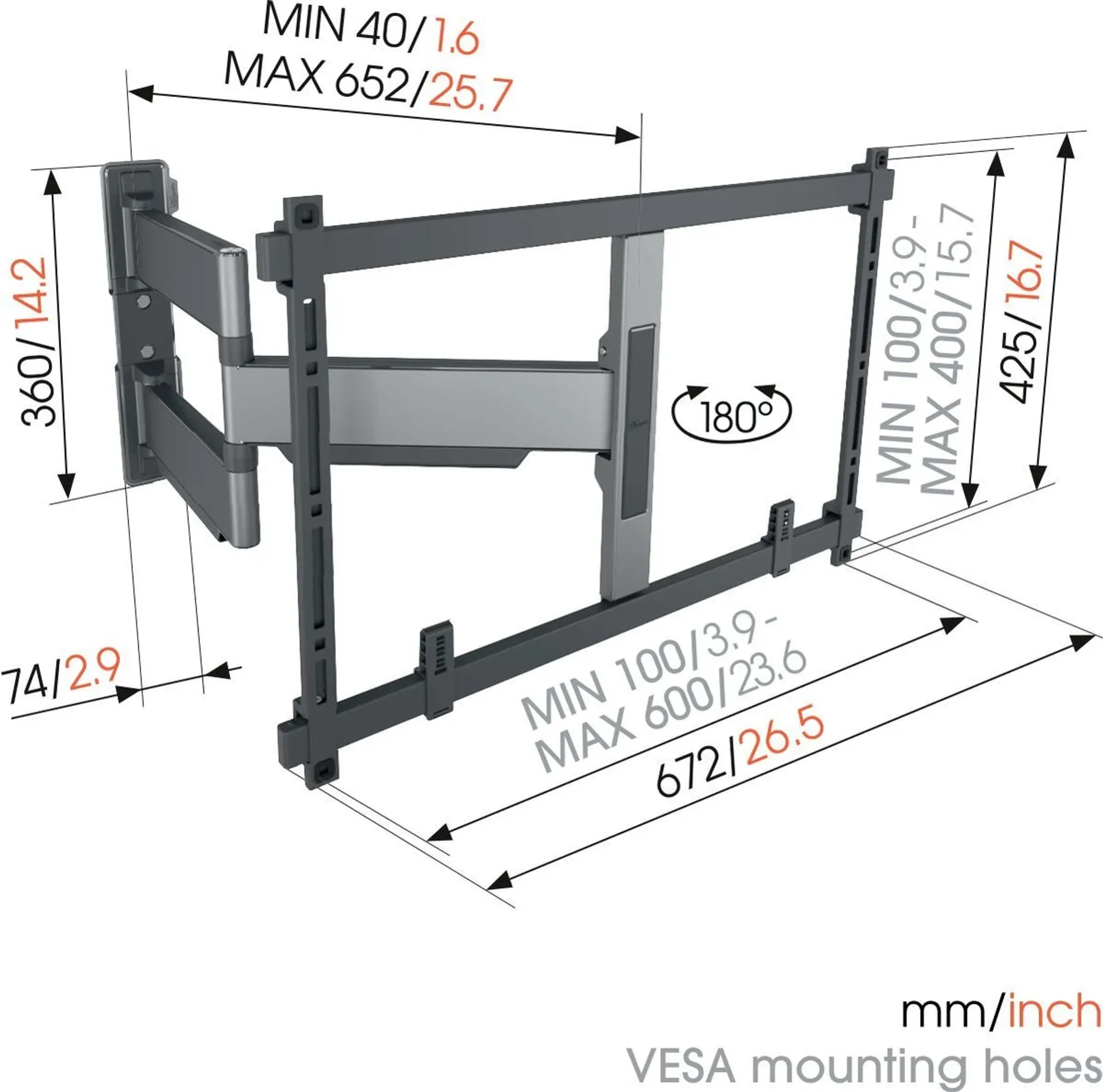 Vogels Support TV TVM 5645 40"-77" - Mur image