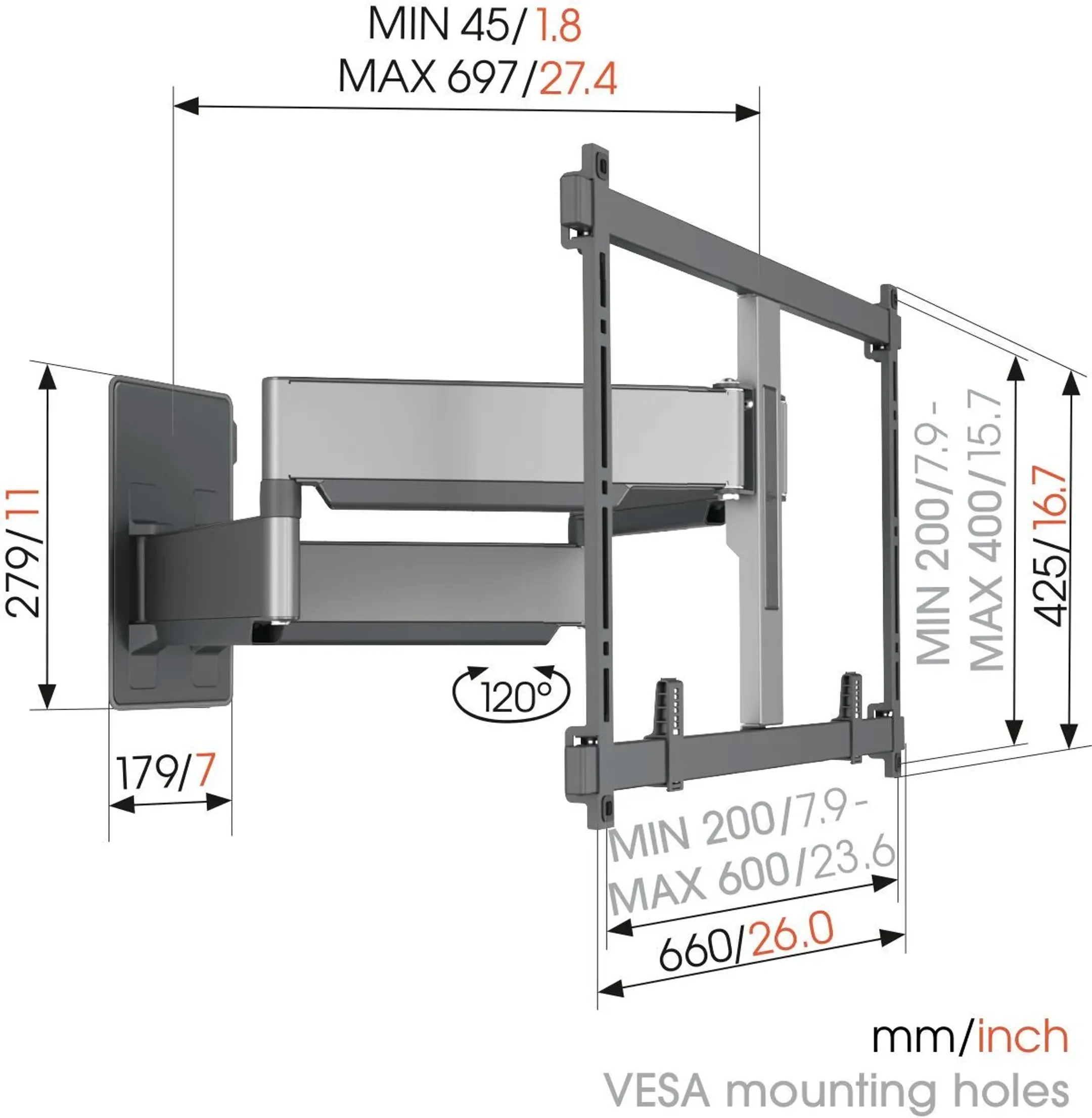 Vogels Support TV TVM 5855 55-100 pouces - Mur image