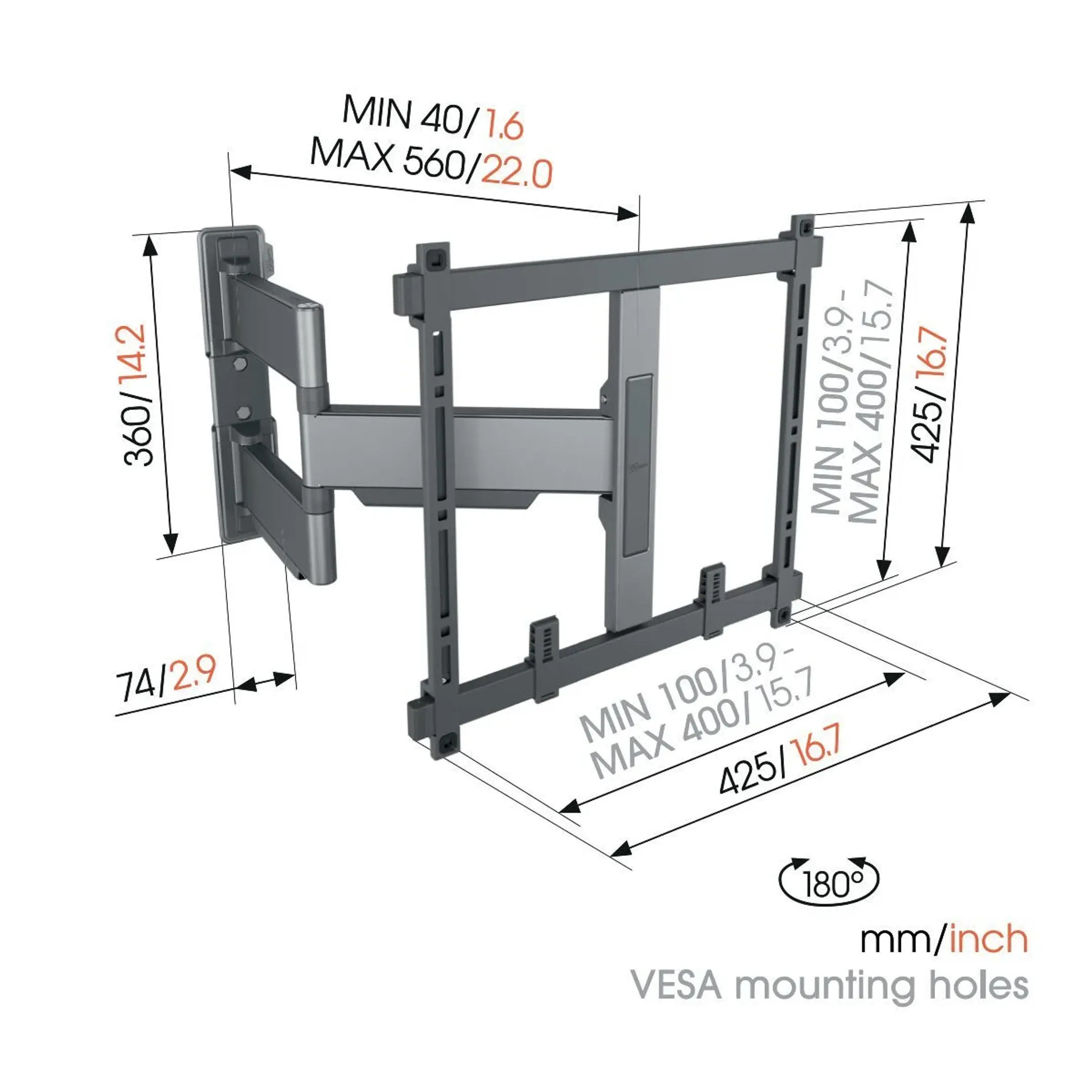 Vogels Support TV TVM 5445 32"- 65" - Mur image